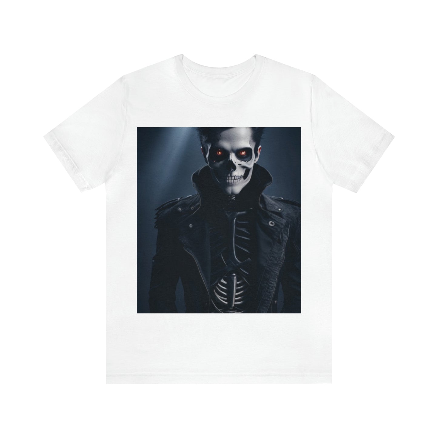 Unisex Jersey Short Sleeve Tee - Halloween Skeleton man AI - 02