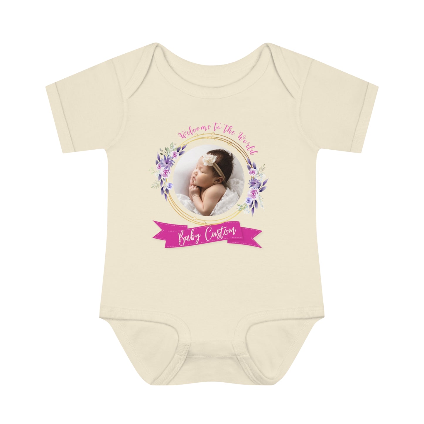 Body de costilla para bebé infantil - Bebé de bienvenida - Personalizado - 01