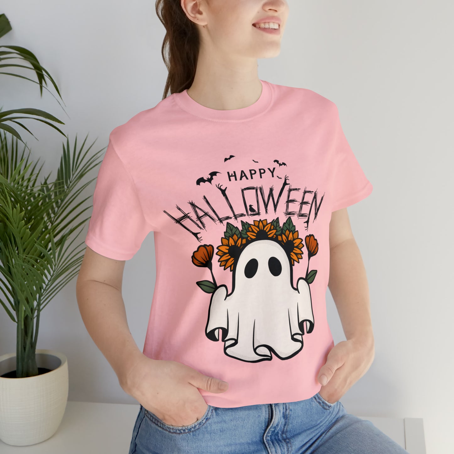 Tee-shirt à manches courtes en jersey unisexe - Halloween - Petit Fantôme - 03