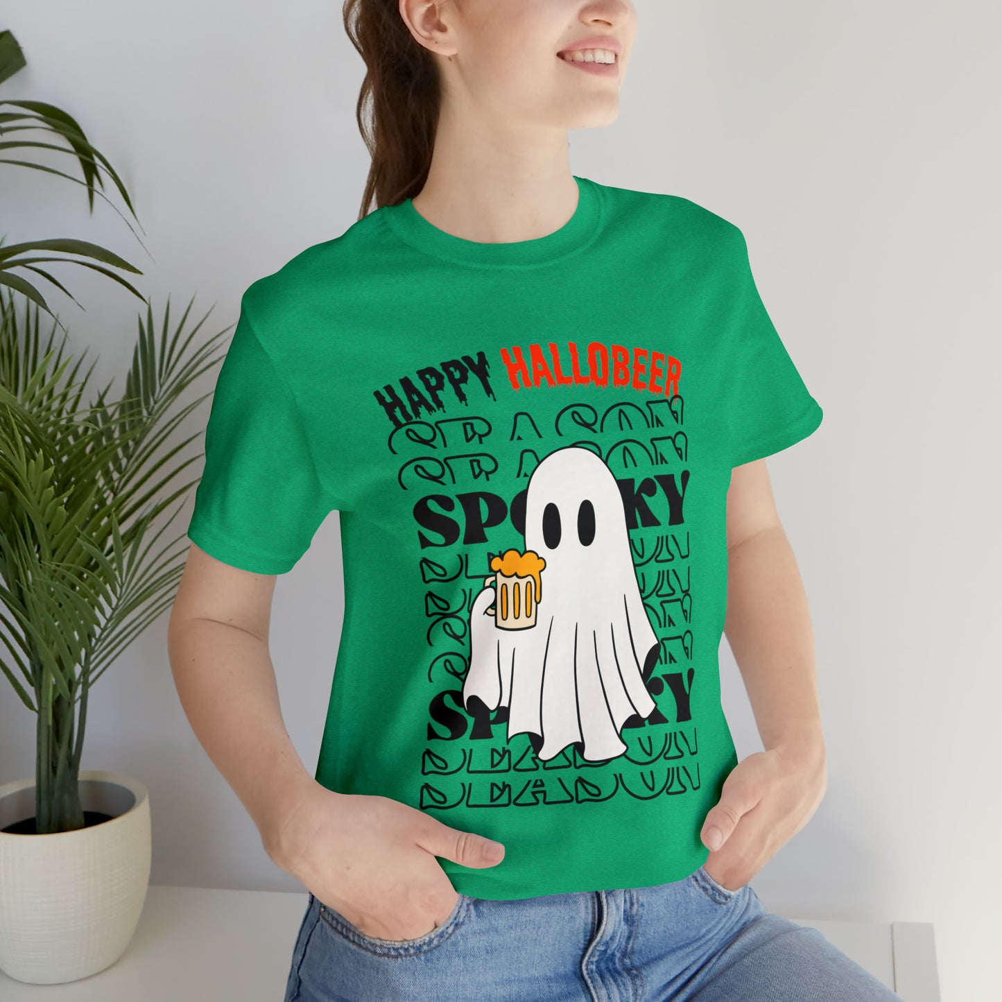 Tee-shirt à manches courtes en jersey unisexe - Halloween - Petit Fantôme - 01