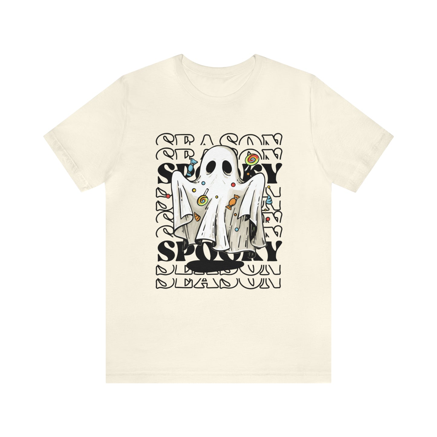 Tee-shirt à manches courtes en jersey unisexe - Halloween - Petit Fantôme - 05