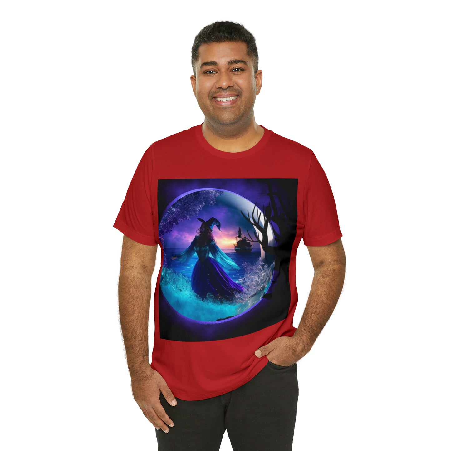 Camiseta de manga corta unisex Jersey - Halloween Witch AI - 02
