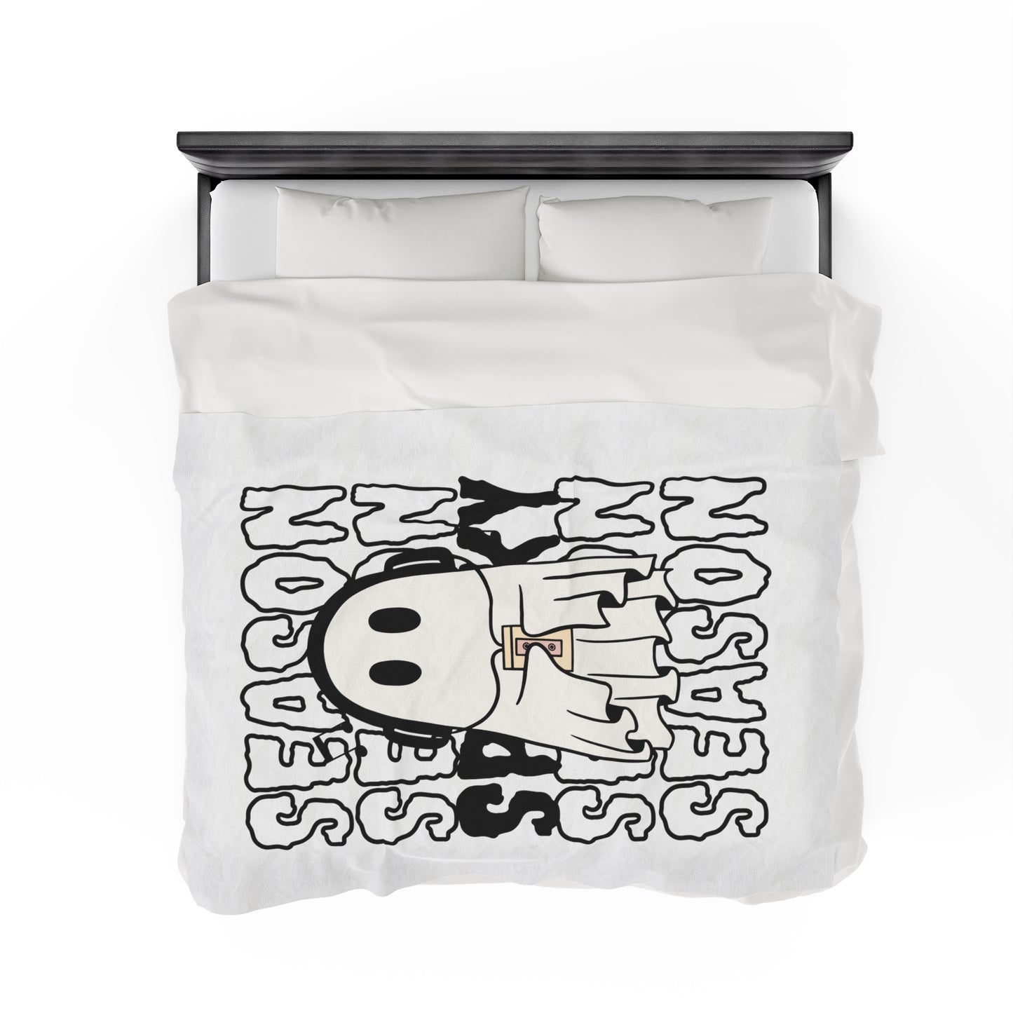 Couverture en Peluche en Velours - Halloween - Petit Fantôme - 16