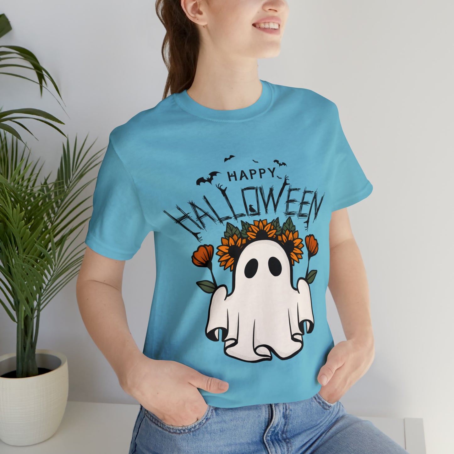 Tee-shirt à manches courtes en jersey unisexe - Halloween - Petit Fantôme - 03