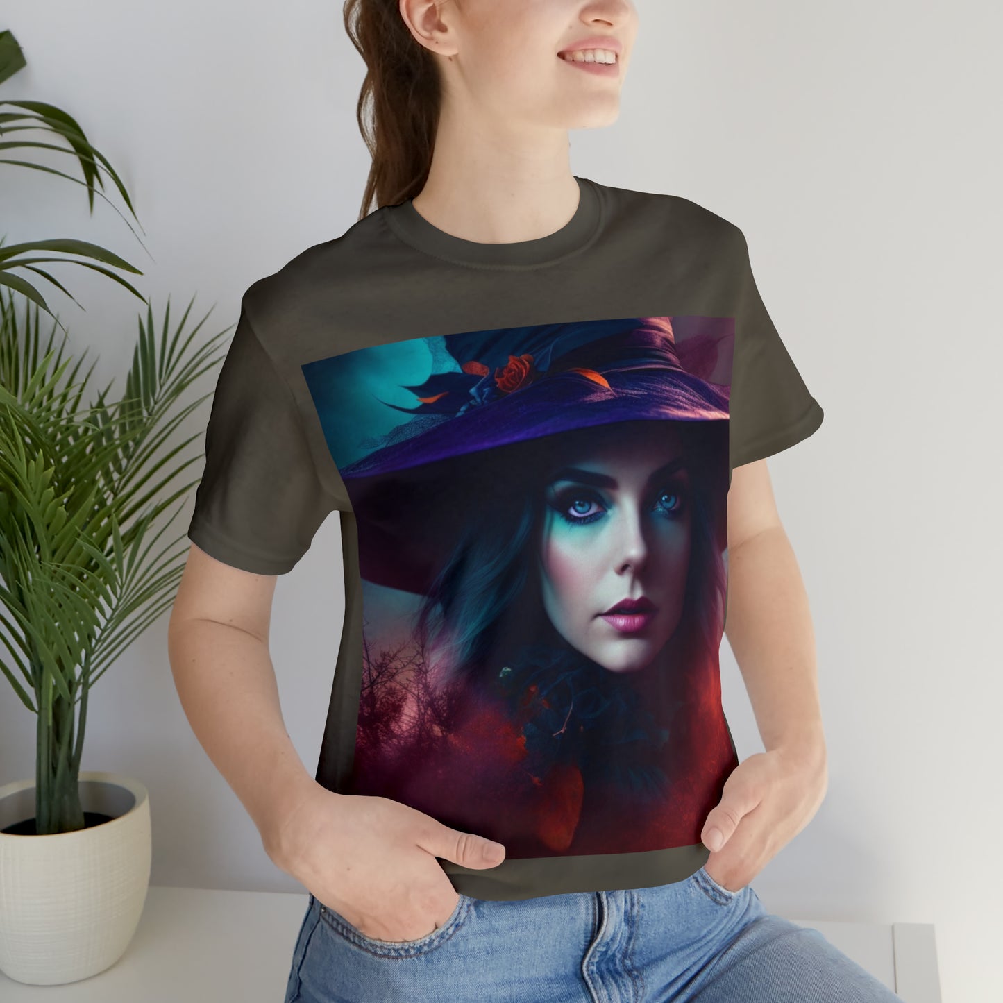 Camiseta de manga corta unisex Jersey - Halloween Witch AI - 08