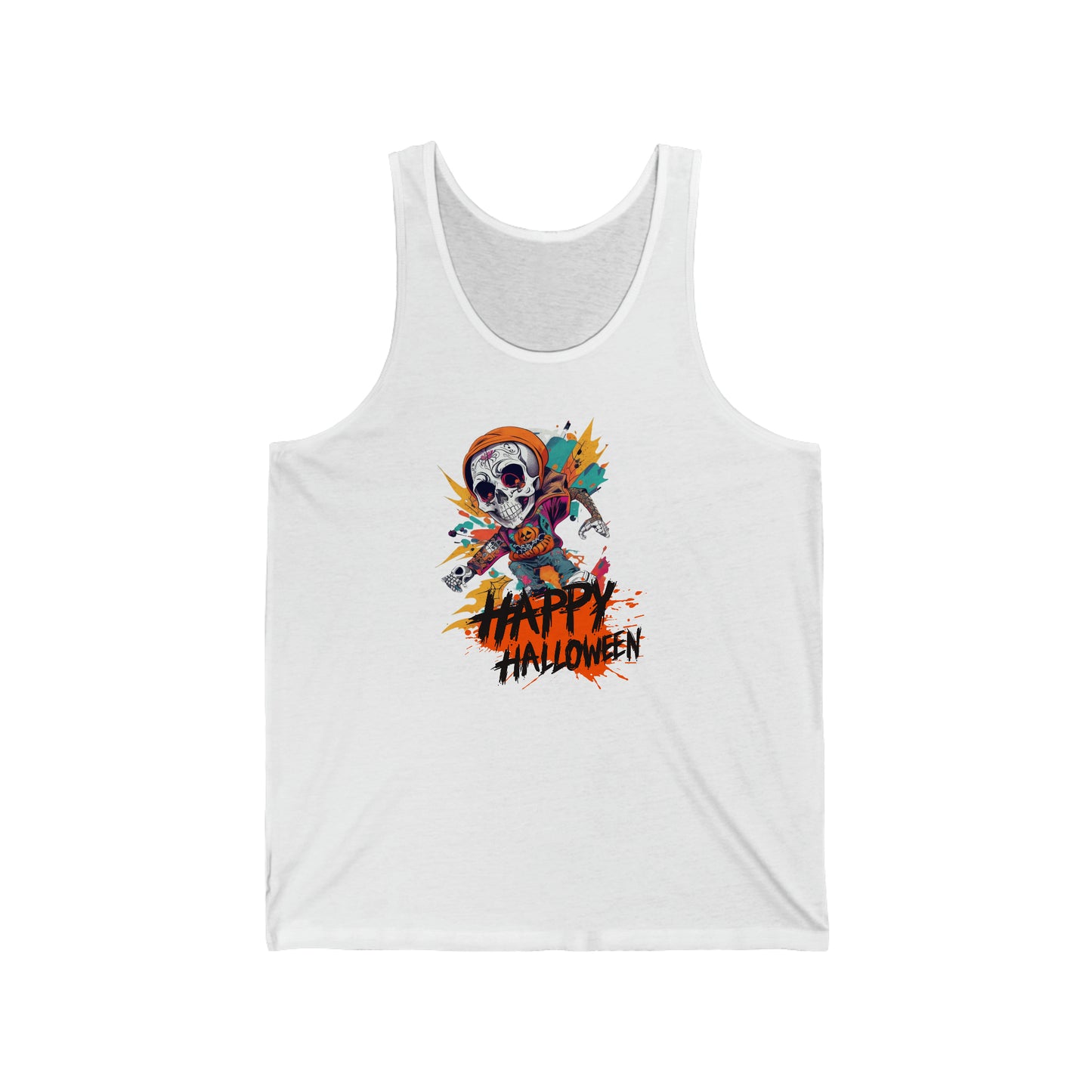 Camiseta sin mangas de punto unisex - Halloween - Calavera joven - 02