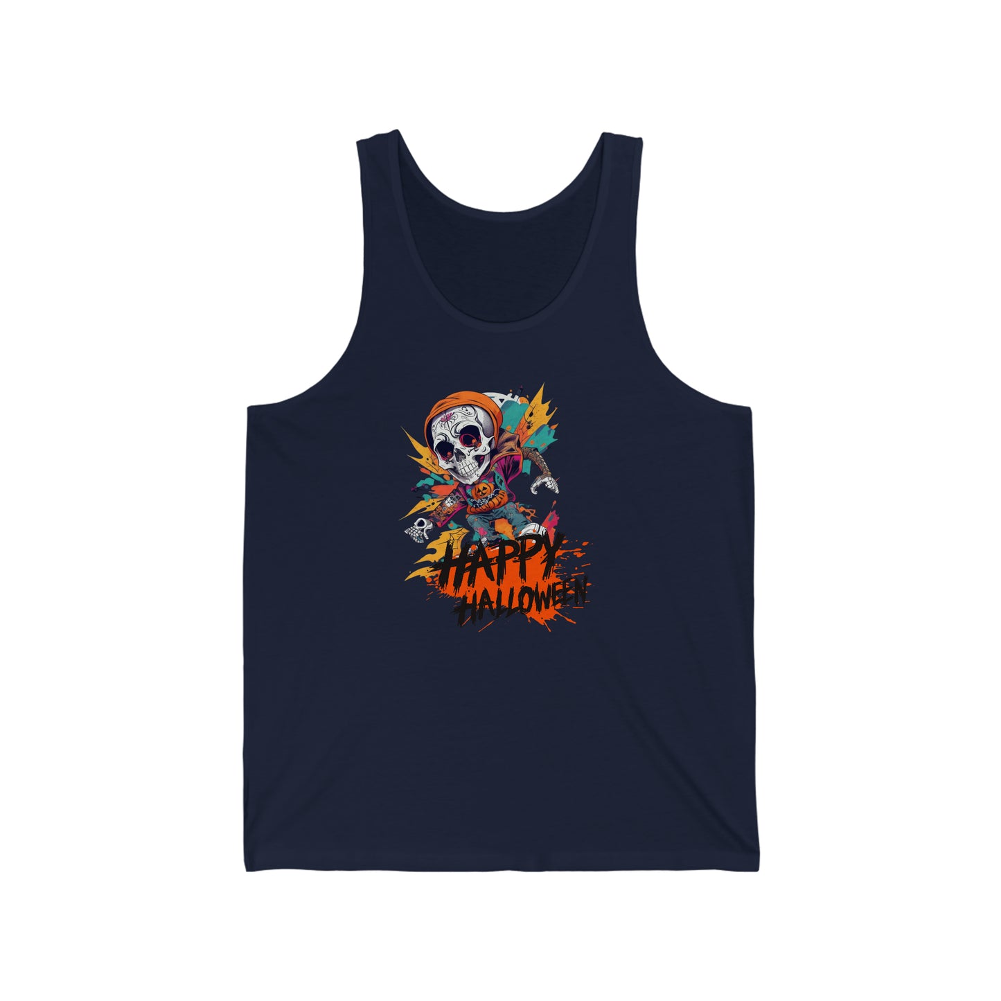 Camiseta sin mangas de punto unisex - Halloween - Calavera joven - 02