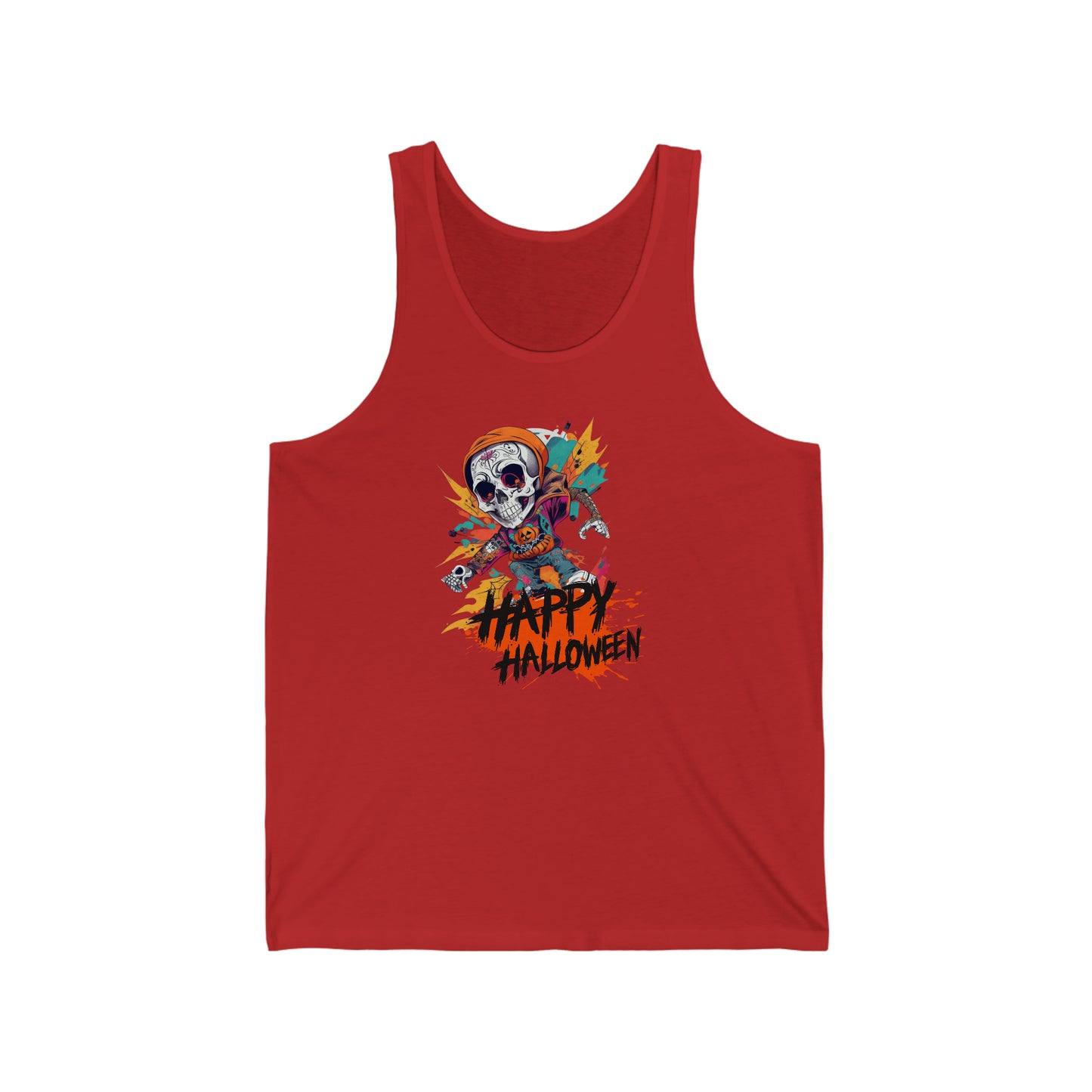 Camiseta sin mangas de punto unisex - Halloween - Calavera joven - 02