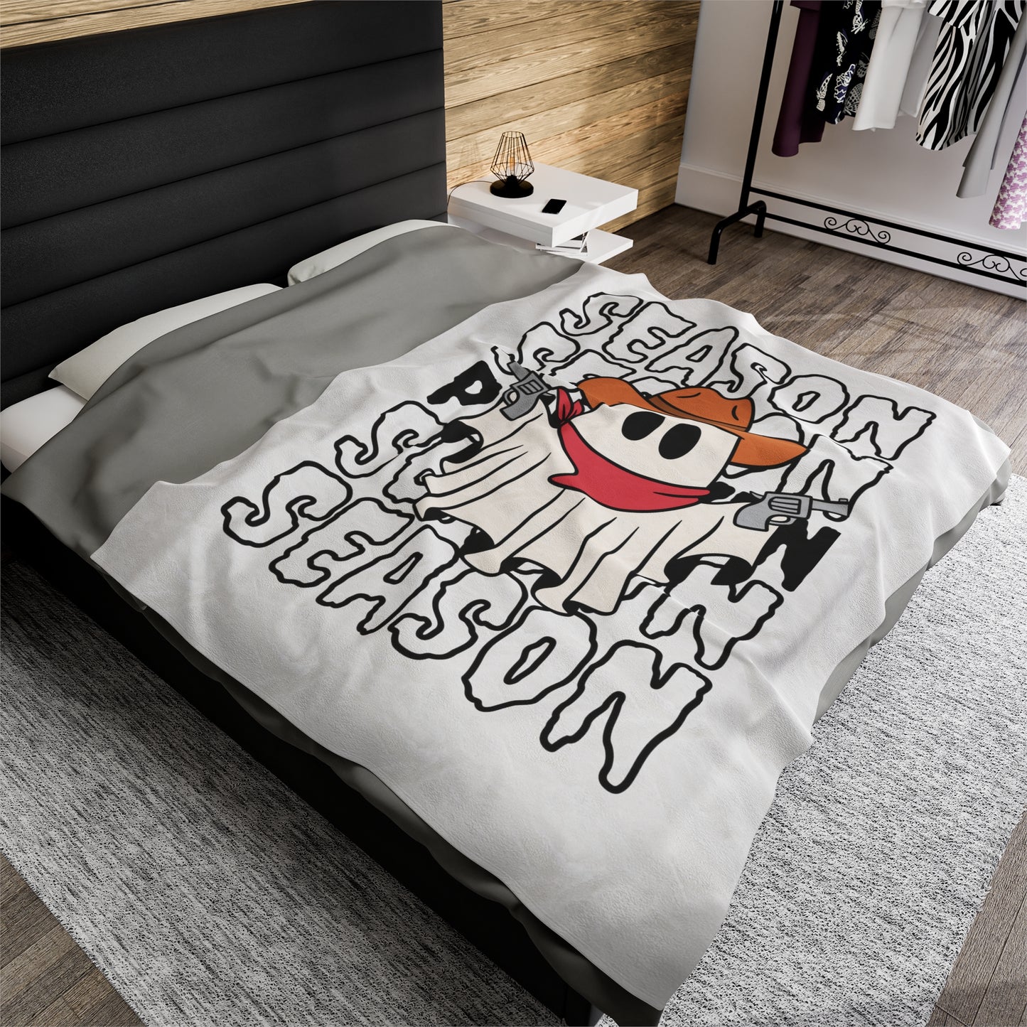 Velveteen Plush Blanket - Halloween - Little Ghost - 17