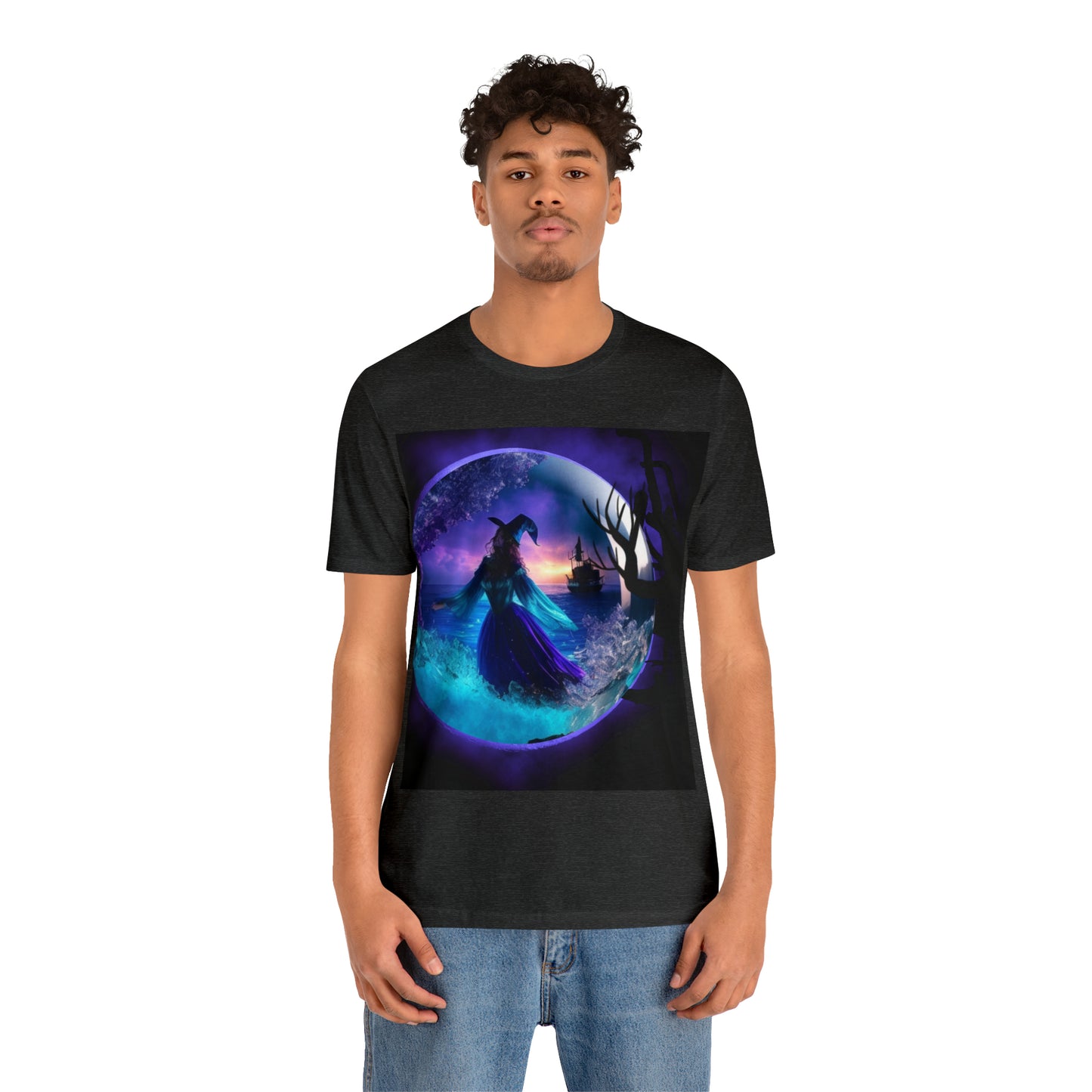 Camiseta de manga corta unisex Jersey - Halloween Witch AI - 02