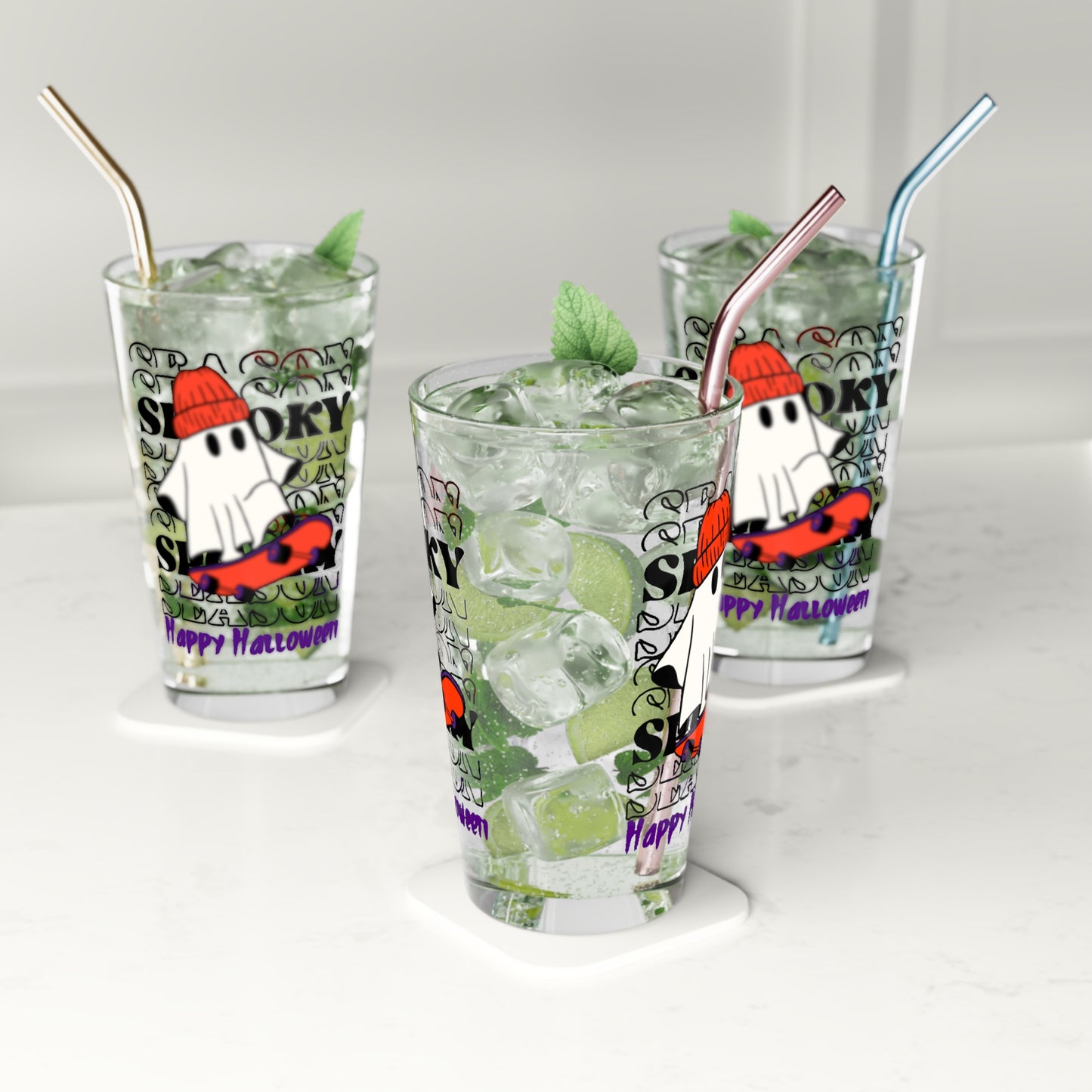Verre à pinte, 16oz - Halloween - Petit Fantôme - 02