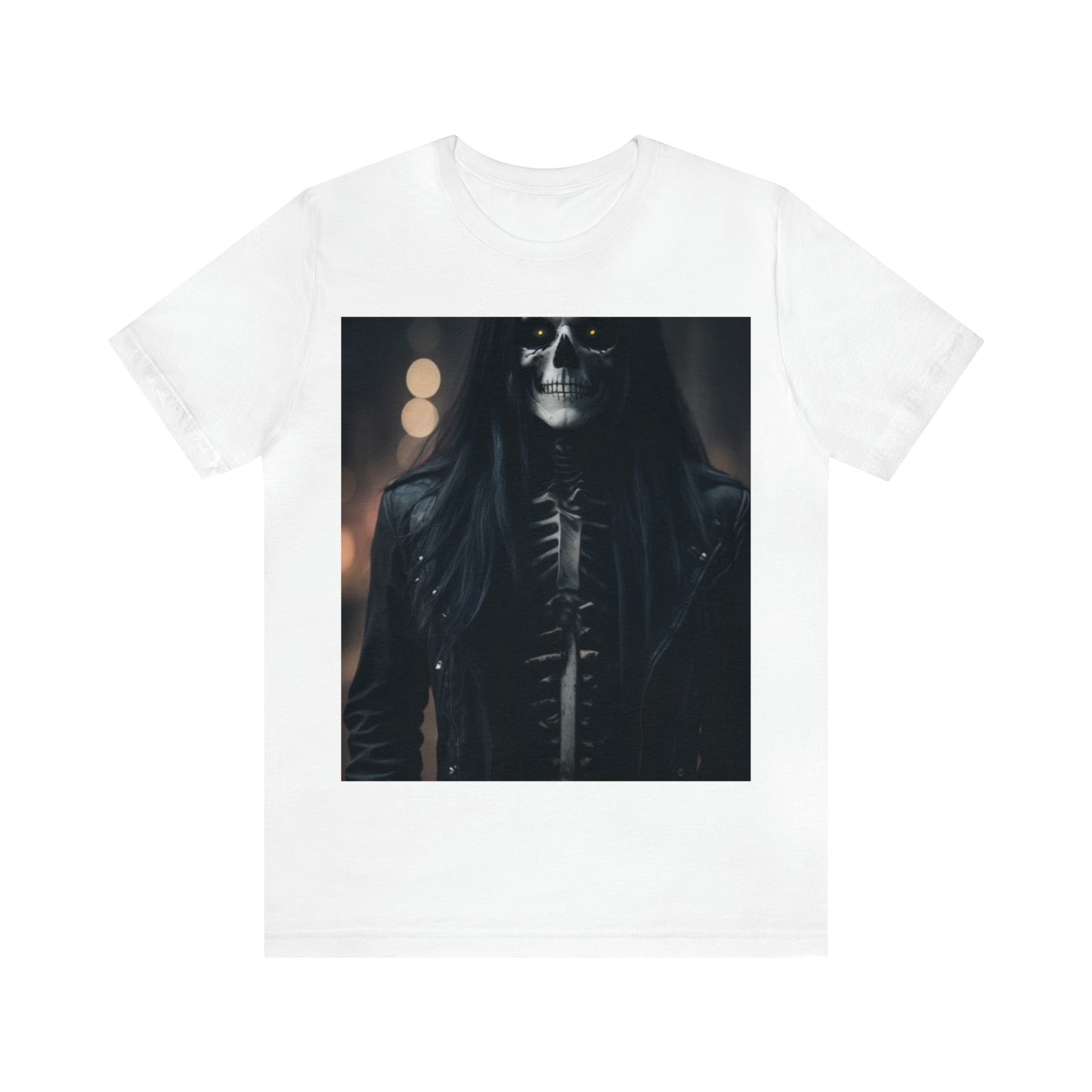 Camiseta de manga corta Unisex Jersey - Halloween Skeleton man AI - 01