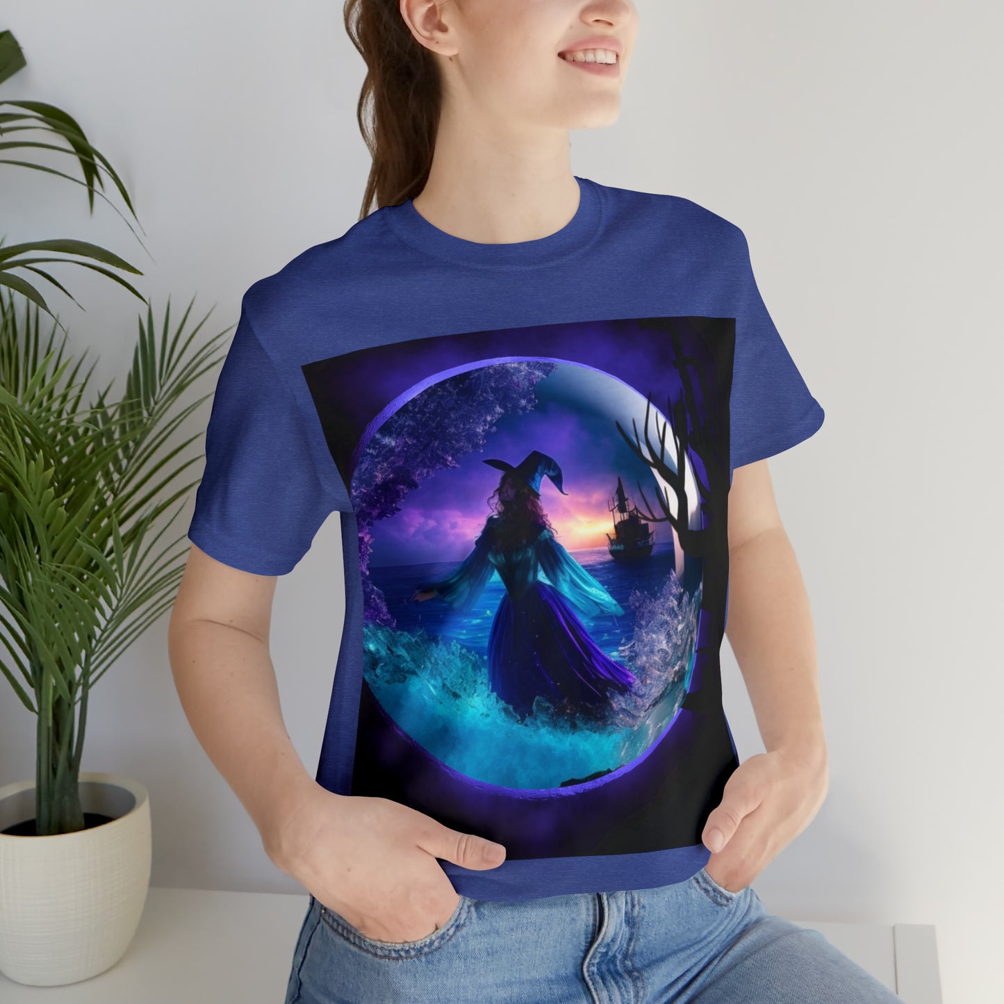Camiseta de manga corta unisex Jersey - Halloween Witch AI - 02