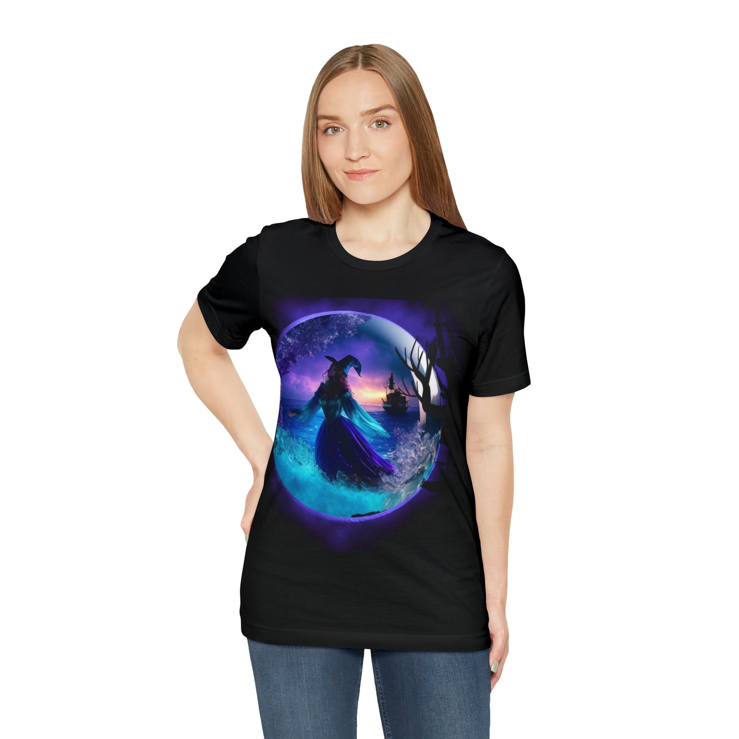 Camiseta de manga corta unisex Jersey - Halloween Witch AI - 02