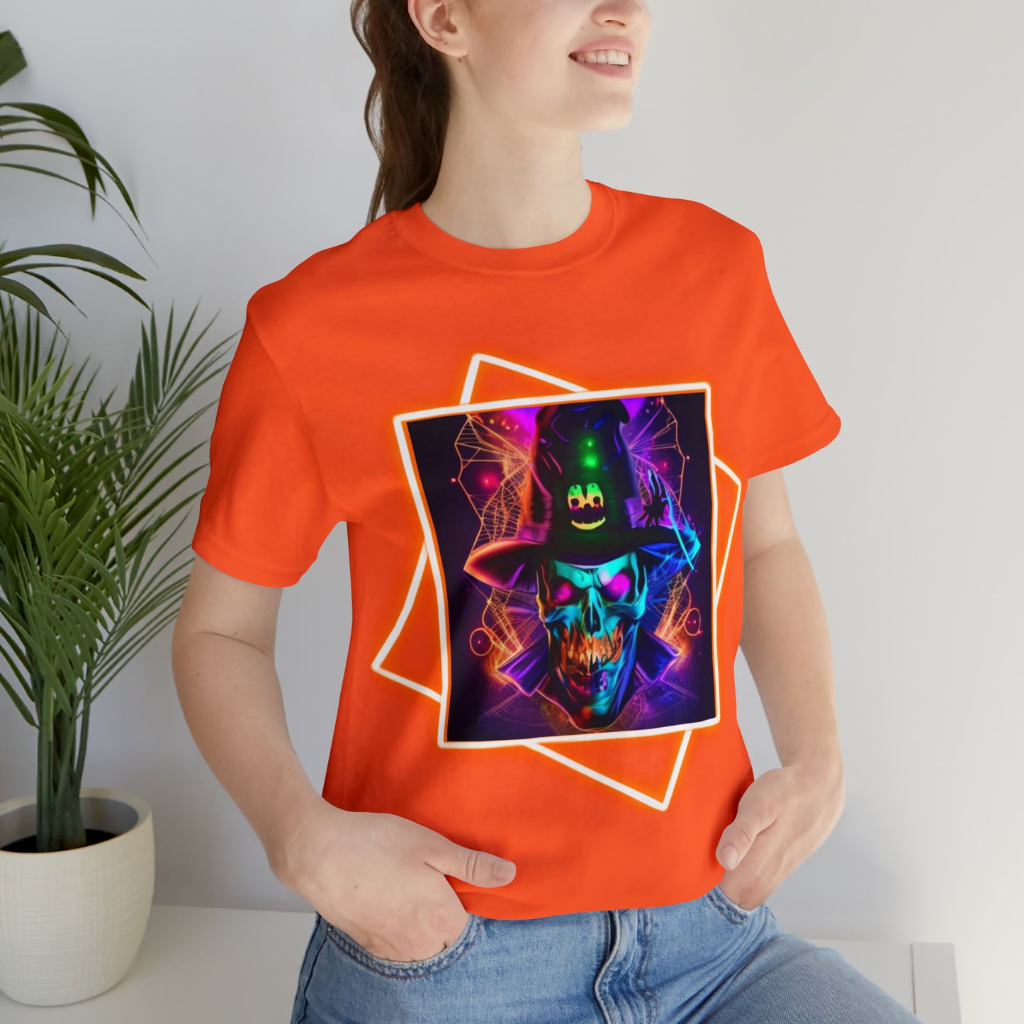 Camiseta de manga corta unisex Jersey - Calaveras de brujas de Halloween - 03