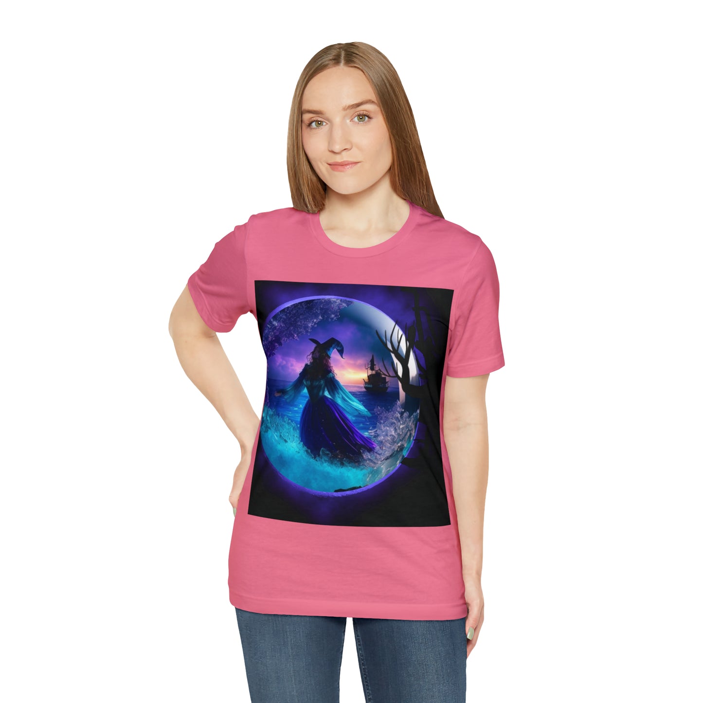Camiseta de manga corta unisex Jersey - Halloween Witch AI - 02