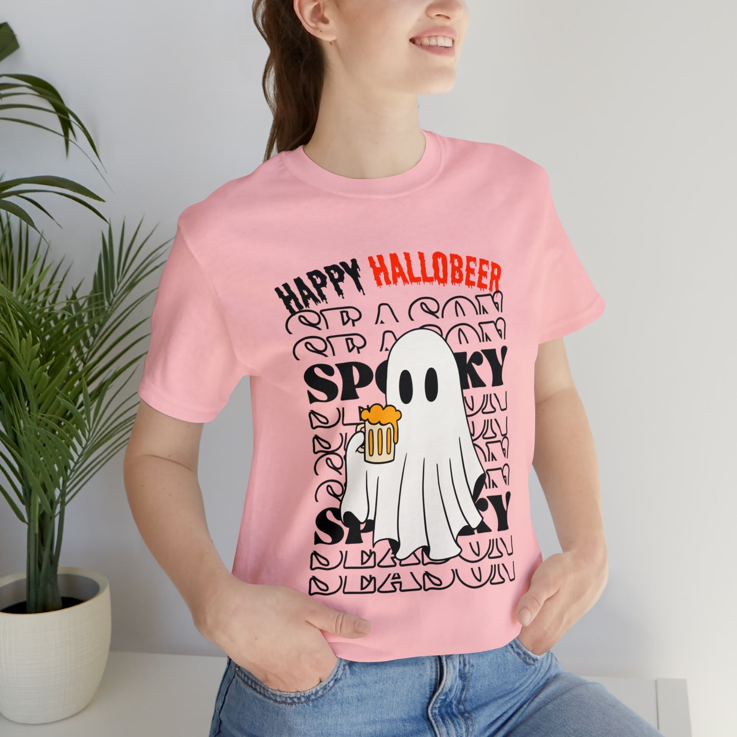 Tee-shirt à manches courtes en jersey unisexe - Halloween - Petit Fantôme - 01