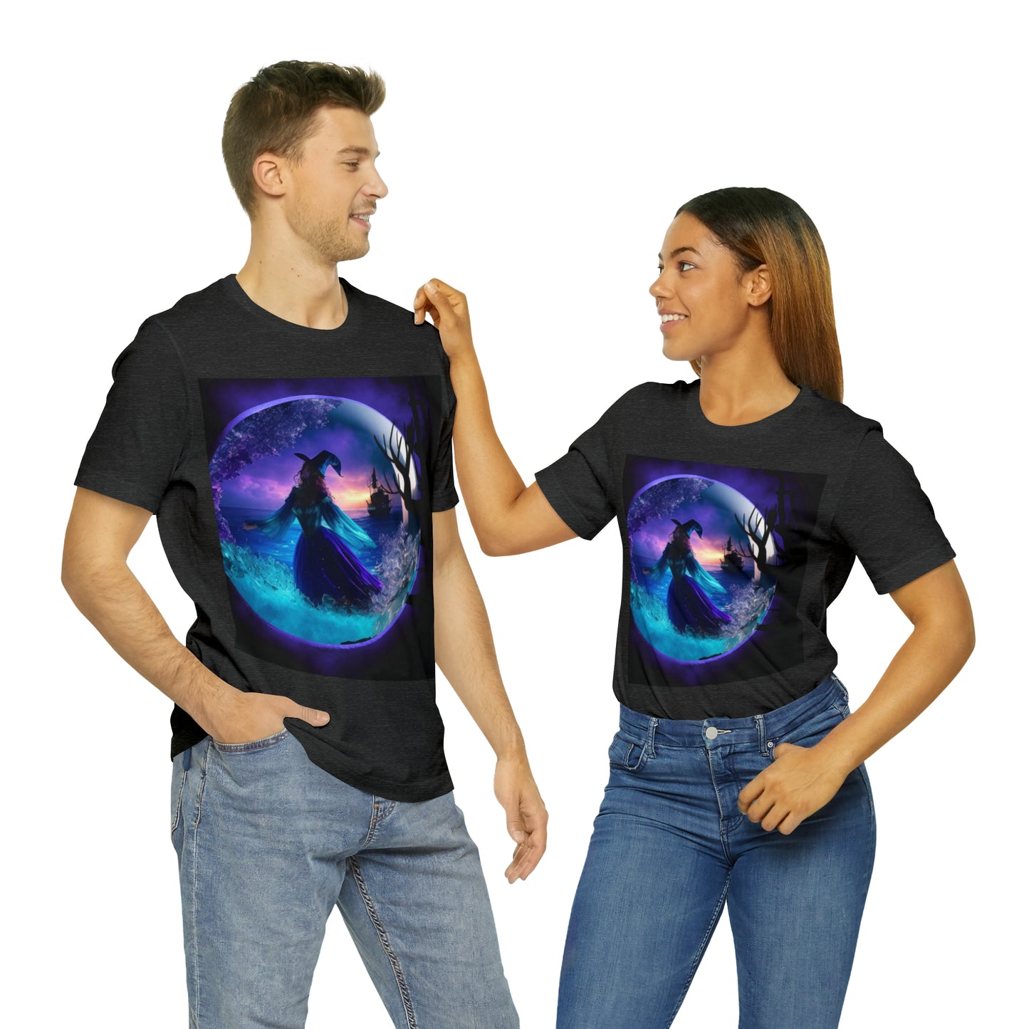 Camiseta de manga corta unisex Jersey - Halloween Witch AI - 02