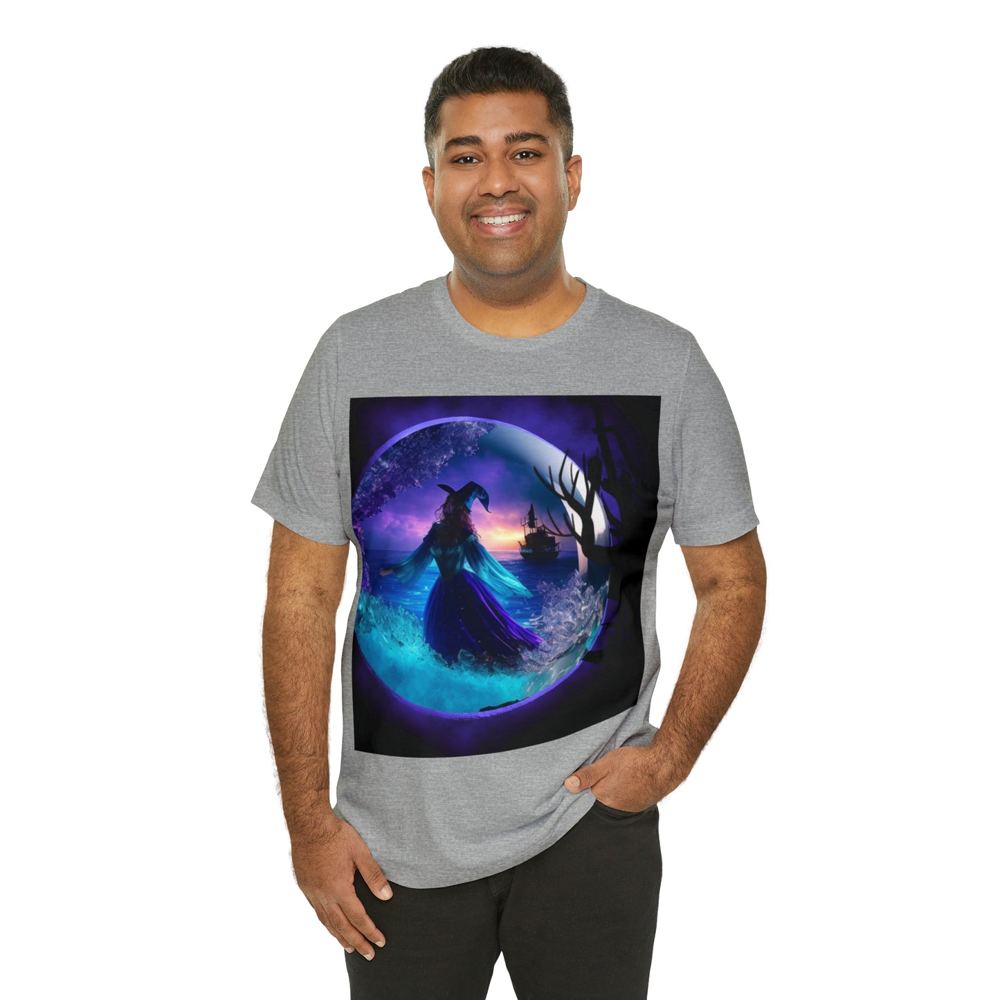 Camiseta de manga corta unisex Jersey - Halloween Witch AI - 02