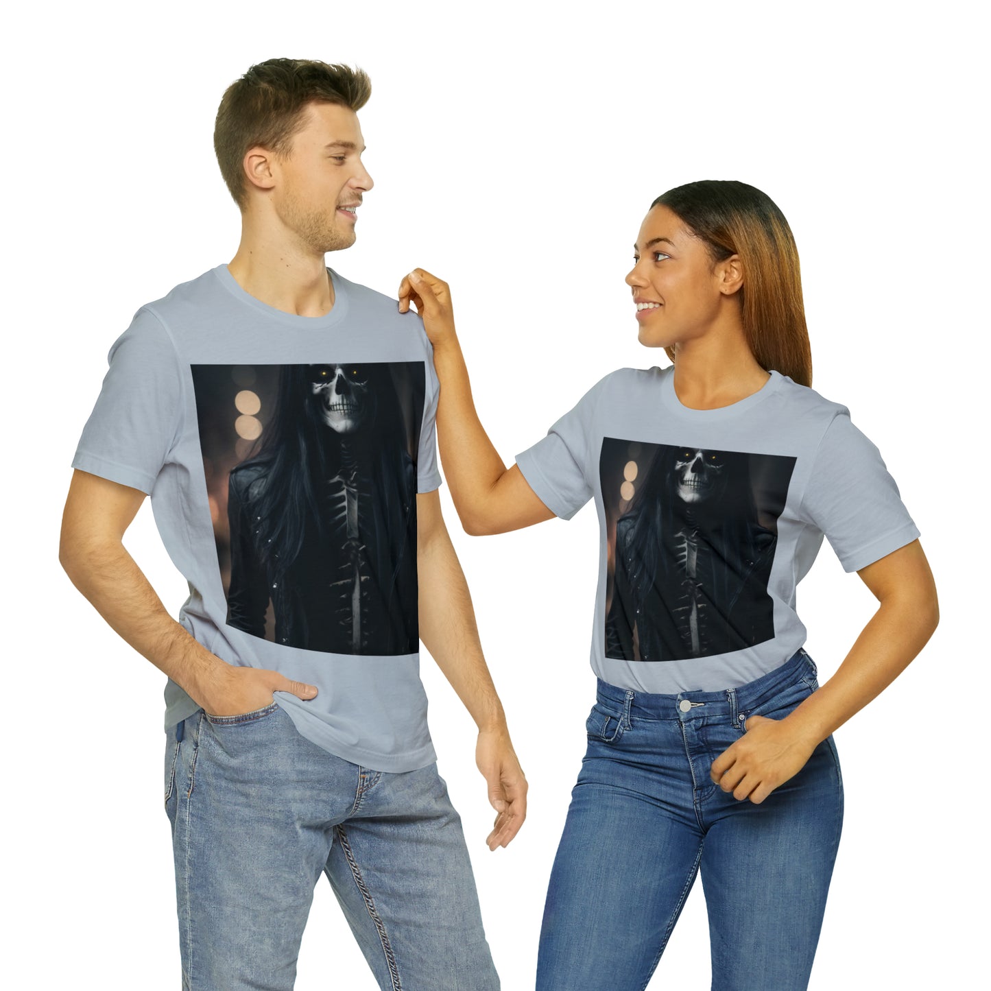 Camiseta de manga corta Unisex Jersey - Halloween Skeleton man AI - 01