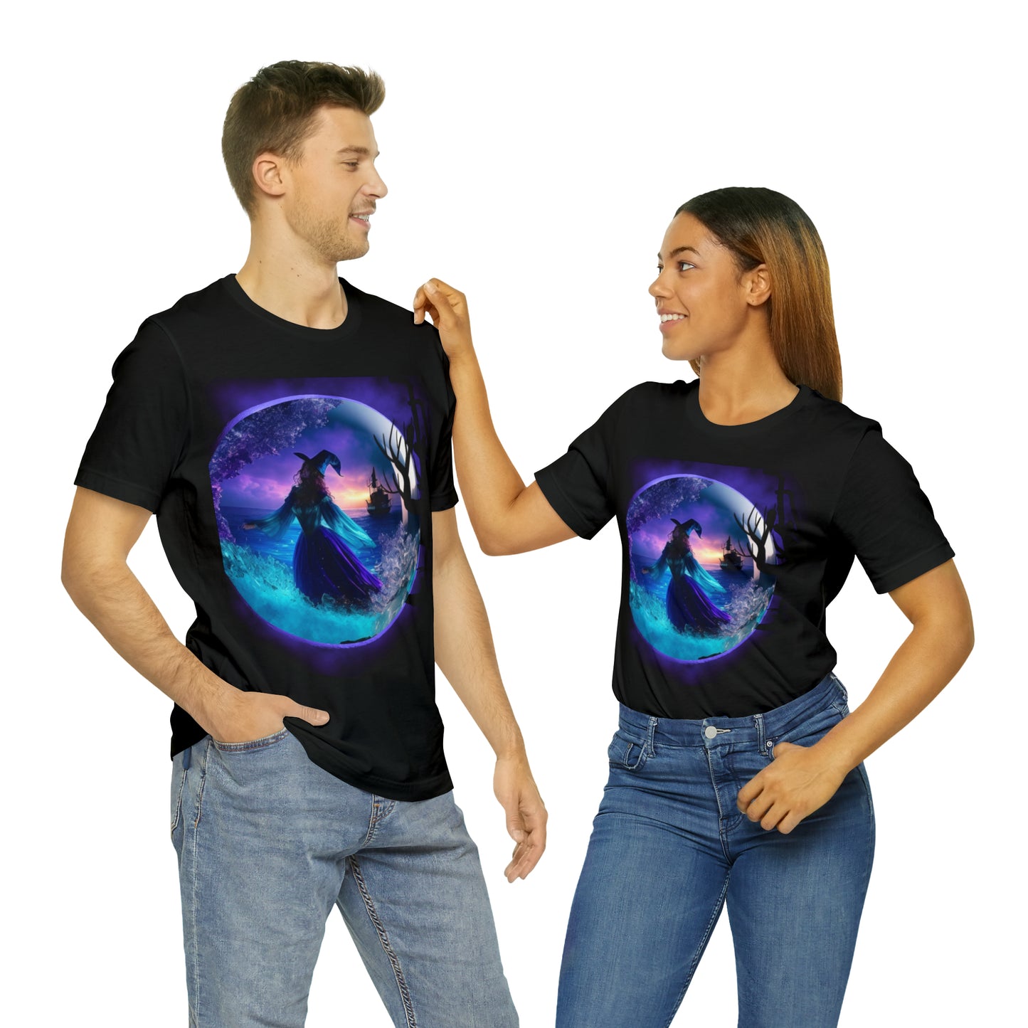 Camiseta de manga corta unisex Jersey - Halloween Witch AI - 02
