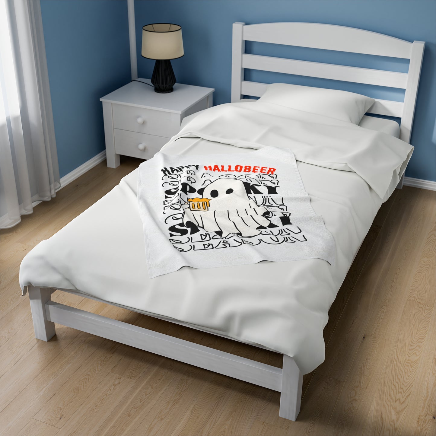 Couverture en peluche en velours - Halloween - Petit Fantôme - 01