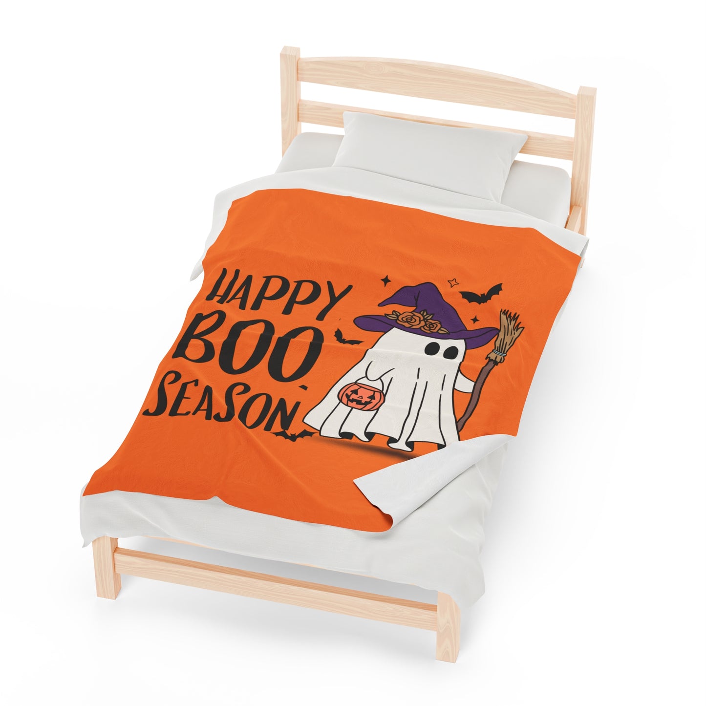 Velveteen Plush Blanket - Halloween - Little Ghost - 21-01