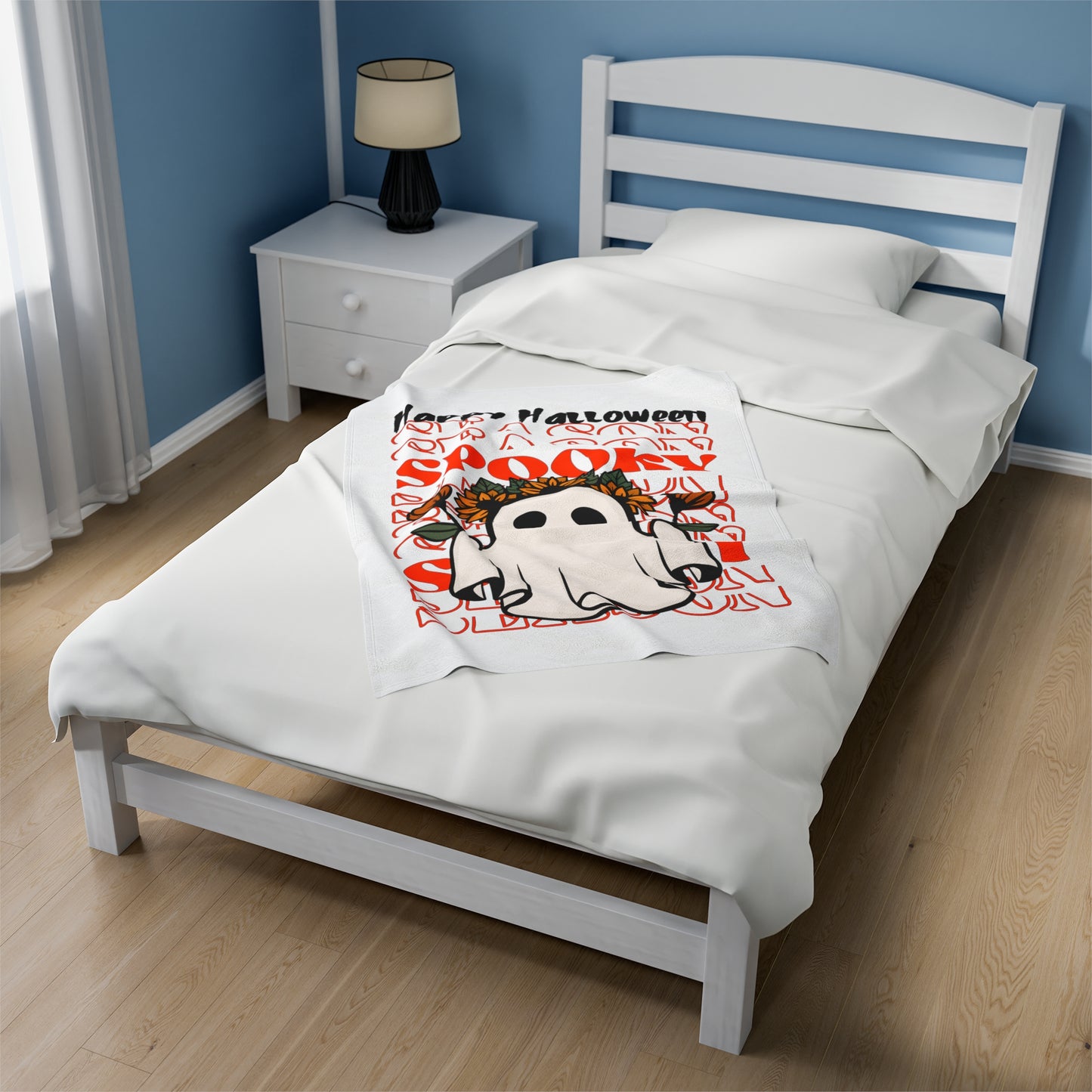 Couverture en Peluche Velours - Halloween - Petit Fantôme - 11