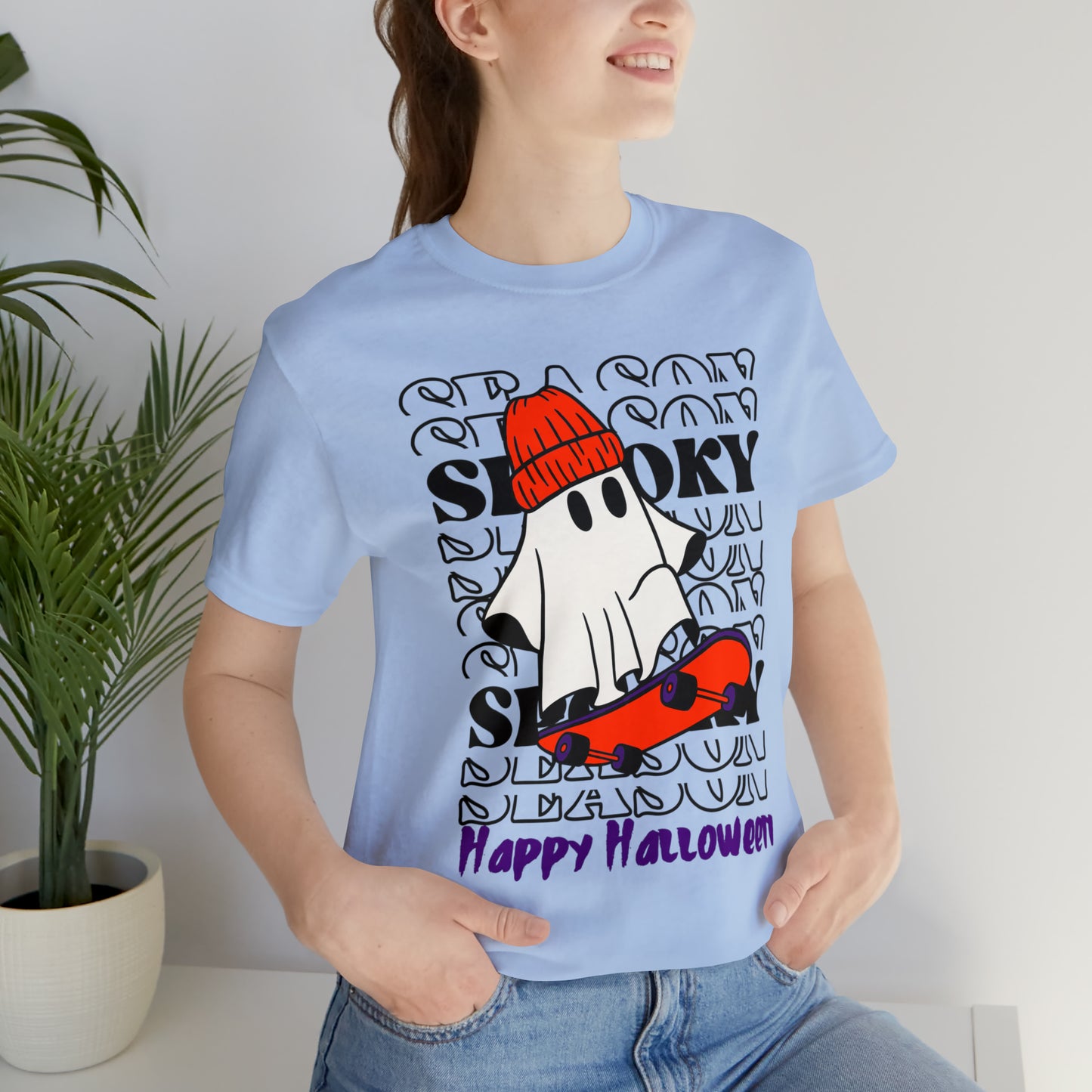 Camiseta de manga corta de jersey unisex - Halloween - Pequeño fantasma - 02