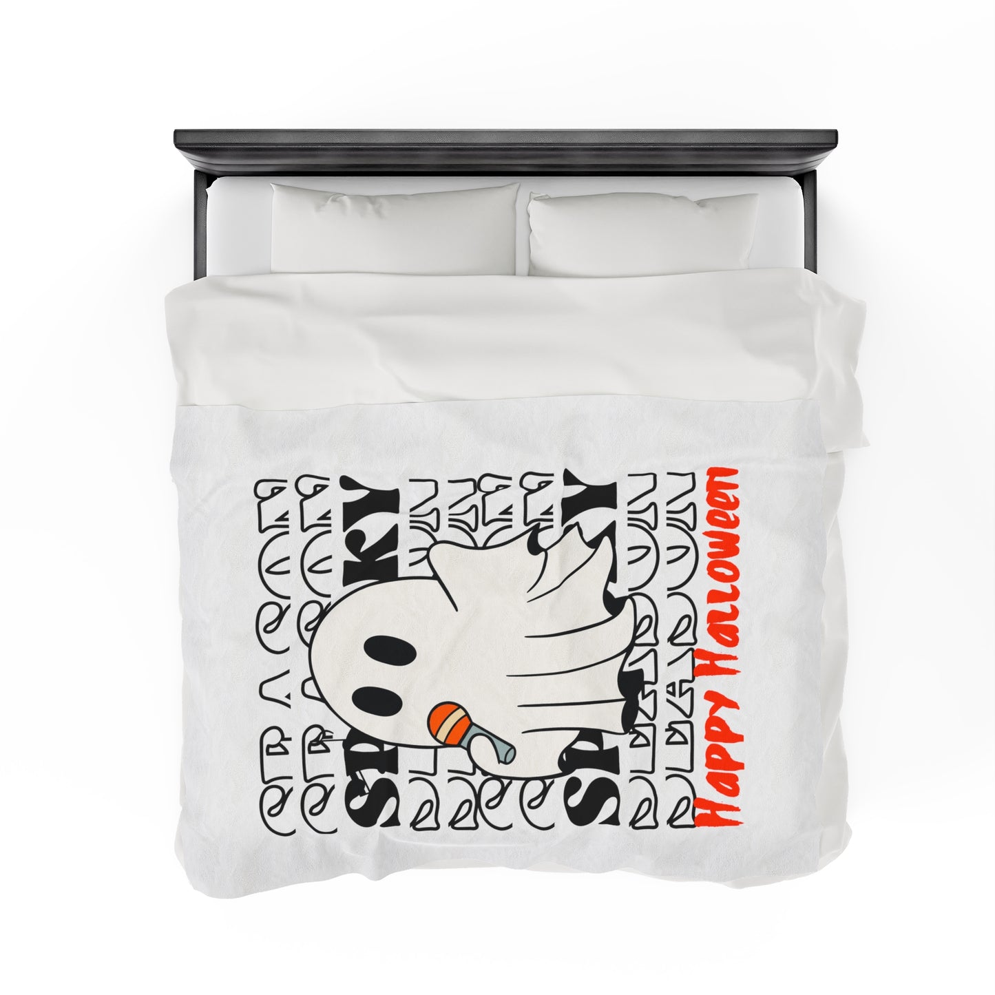 Couverture en peluche en velours - Halloween - Petit Fantôme - 06