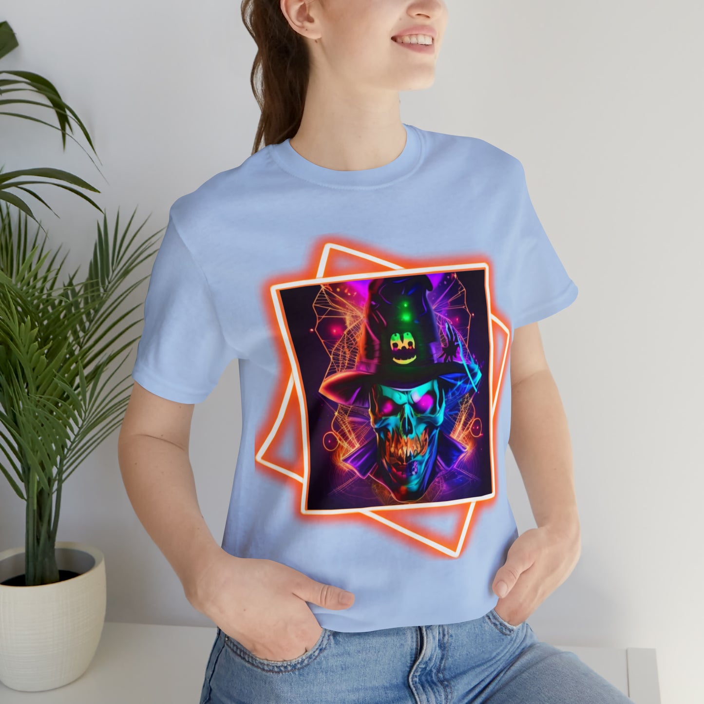 Camiseta de manga corta unisex Jersey - Calaveras de brujas de Halloween - 03