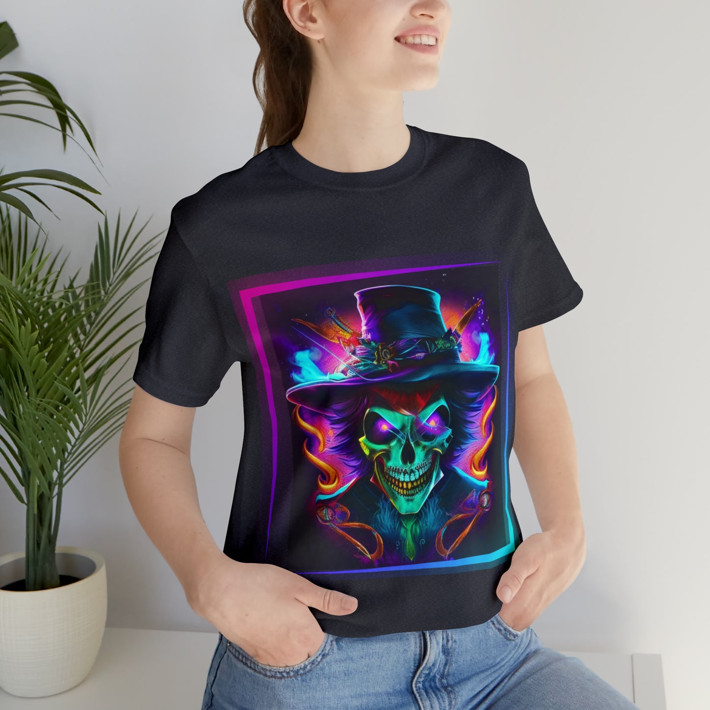 Camiseta de manga corta unisex Jersey - Calaveras de brujas de Halloween - 01