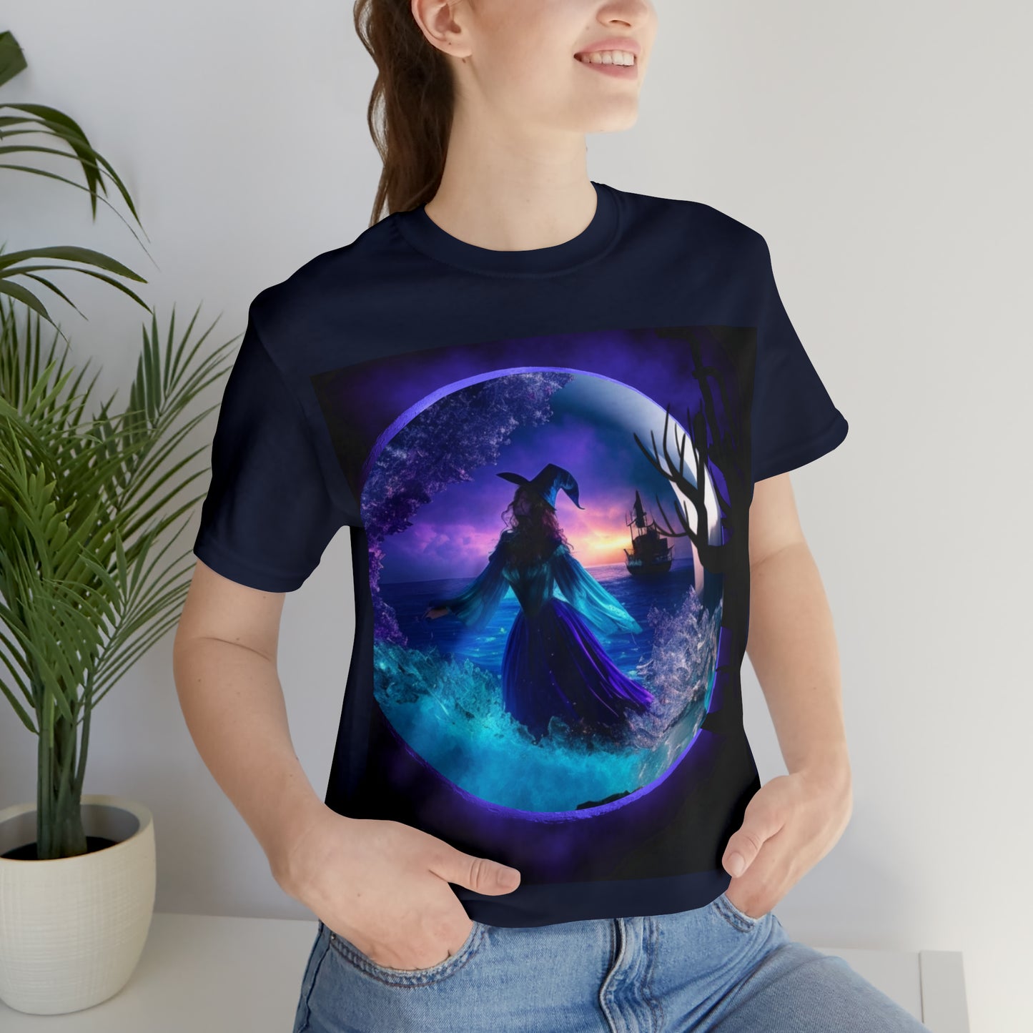 Camiseta de manga corta unisex Jersey - Halloween Witch AI - 02