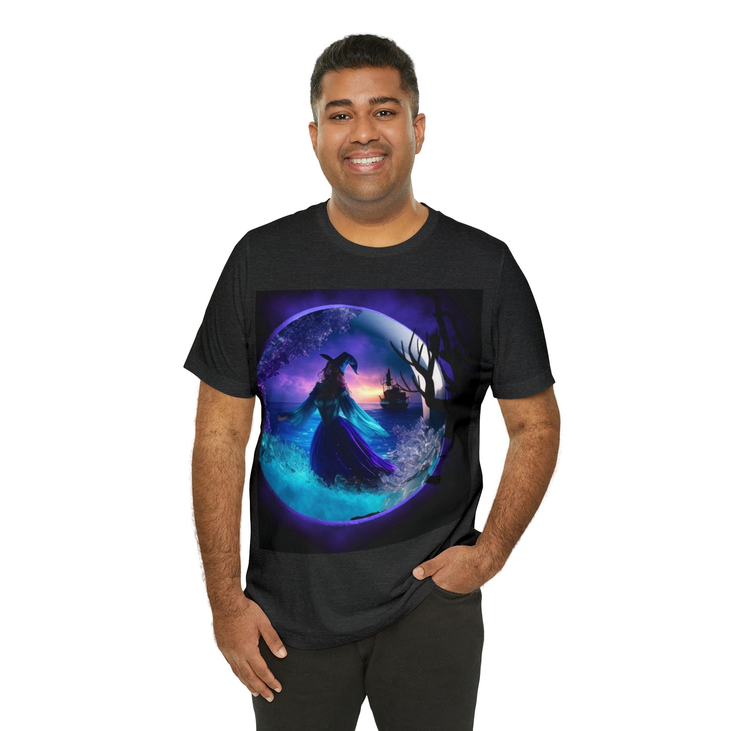 Camiseta de manga corta unisex Jersey - Halloween Witch AI - 02