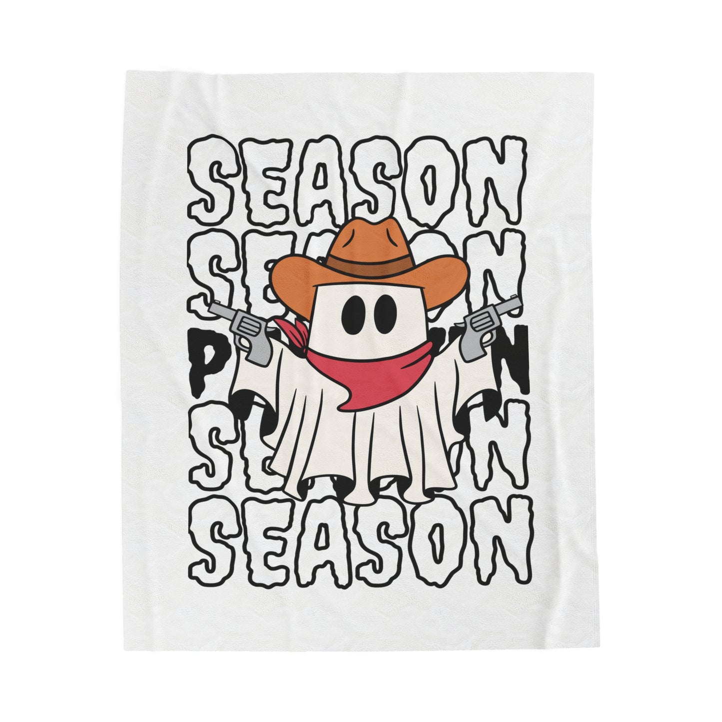 Couverture en Peluche Velours - Halloween - Petit Fantôme - 17