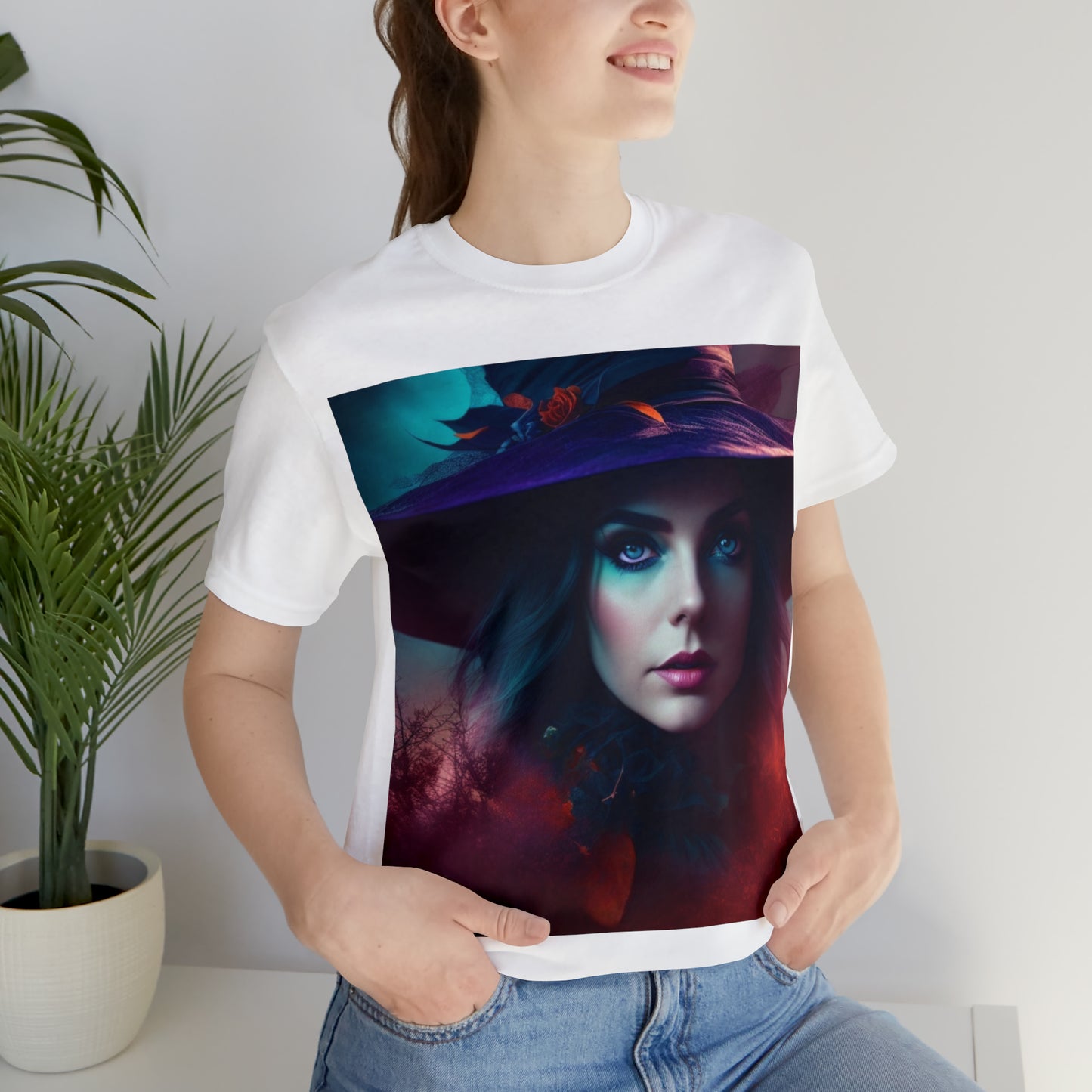 Camiseta de manga corta unisex Jersey - Halloween Witch AI - 08