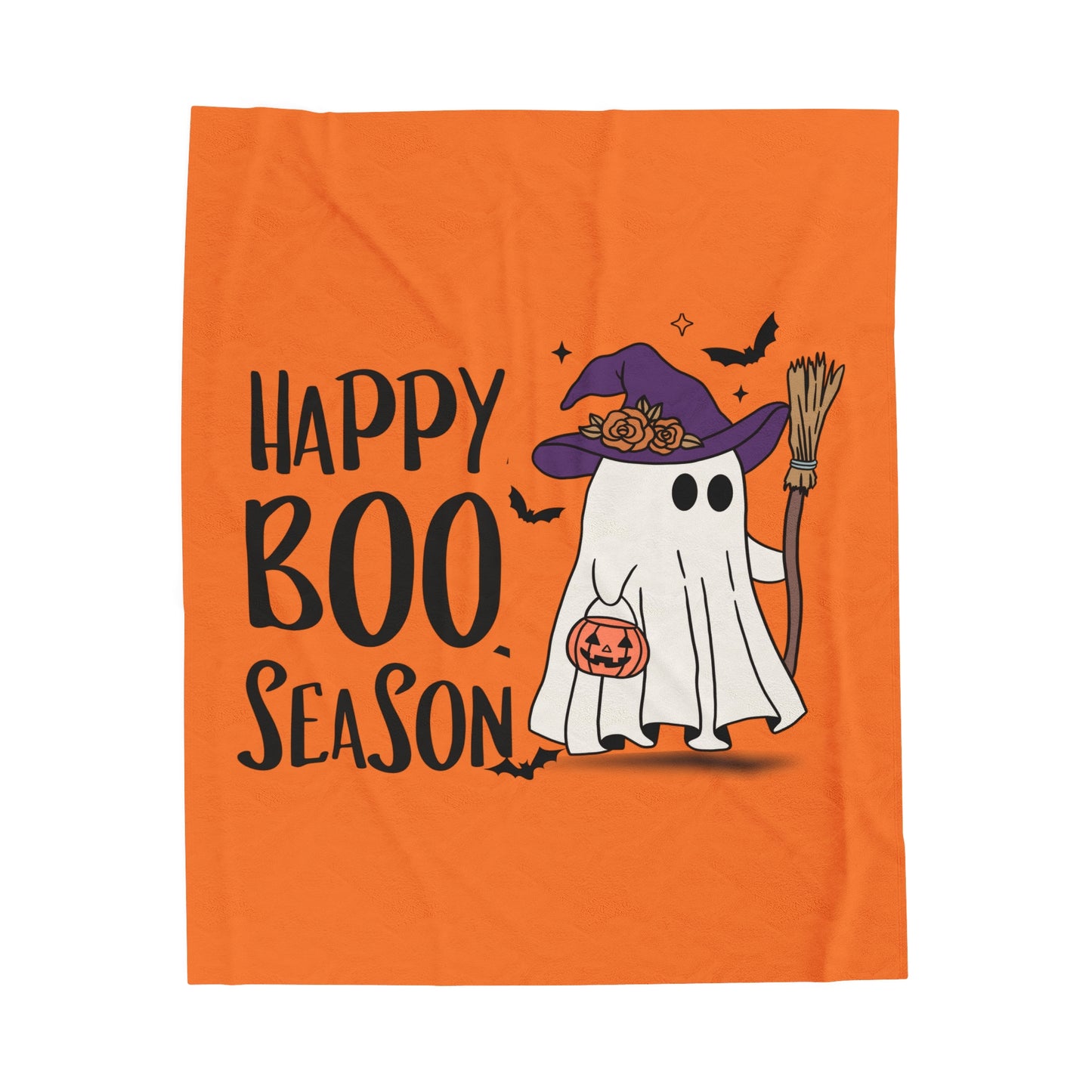 Velveteen Plush Blanket - Halloween - Little Ghost - 21-01