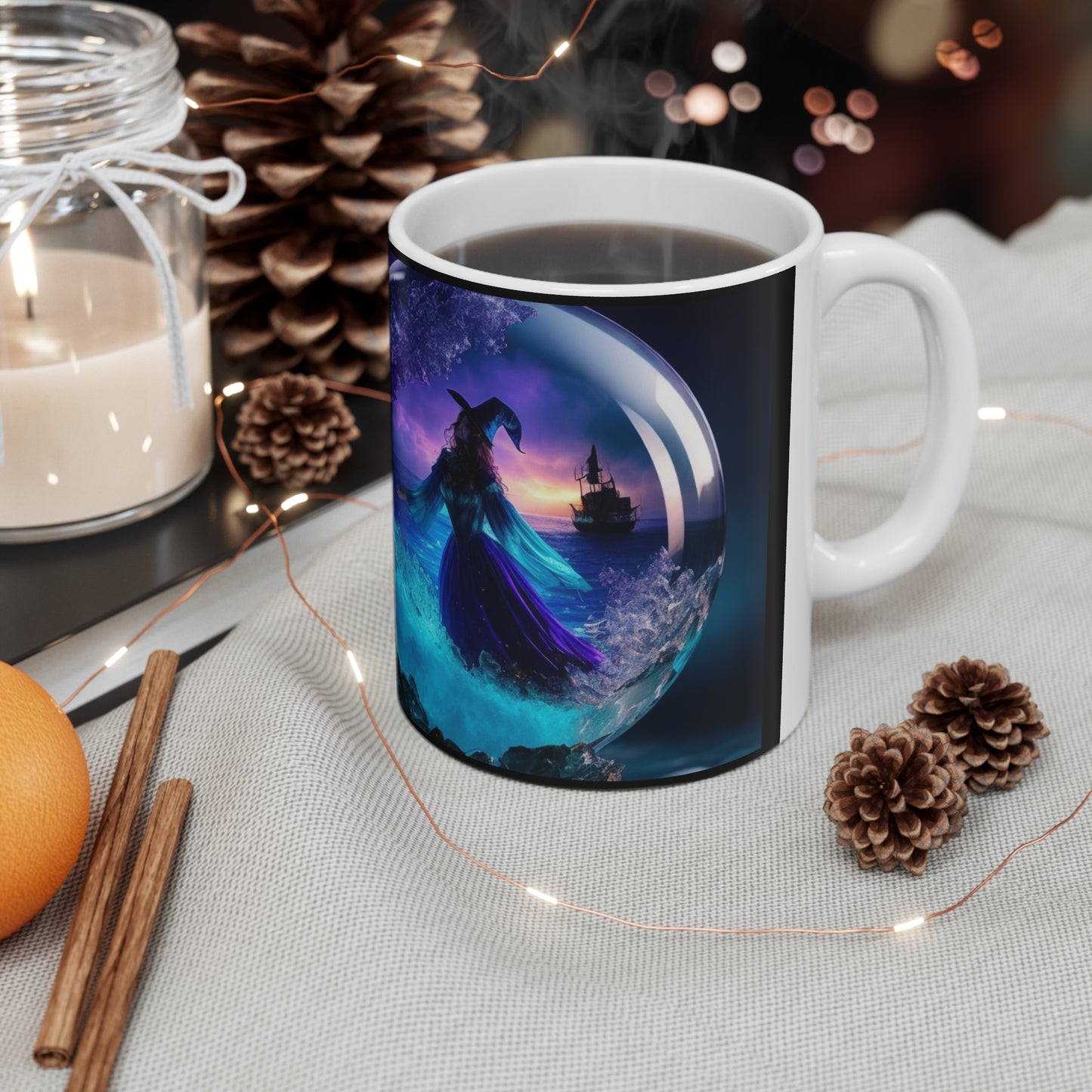 Taza de Cerámica 11oz - Bruja de Halloween AI - 01