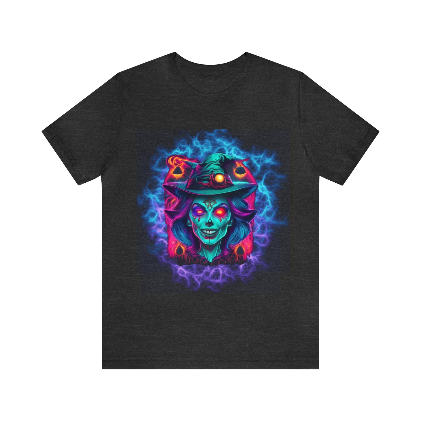 Camiseta de manga corta unisex Jersey - Calaveras de brujas de Halloween - 02