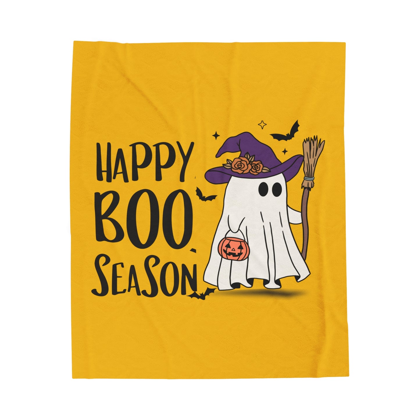 Velveteen Plush Blanket - Halloween - Little Ghost - 21-05