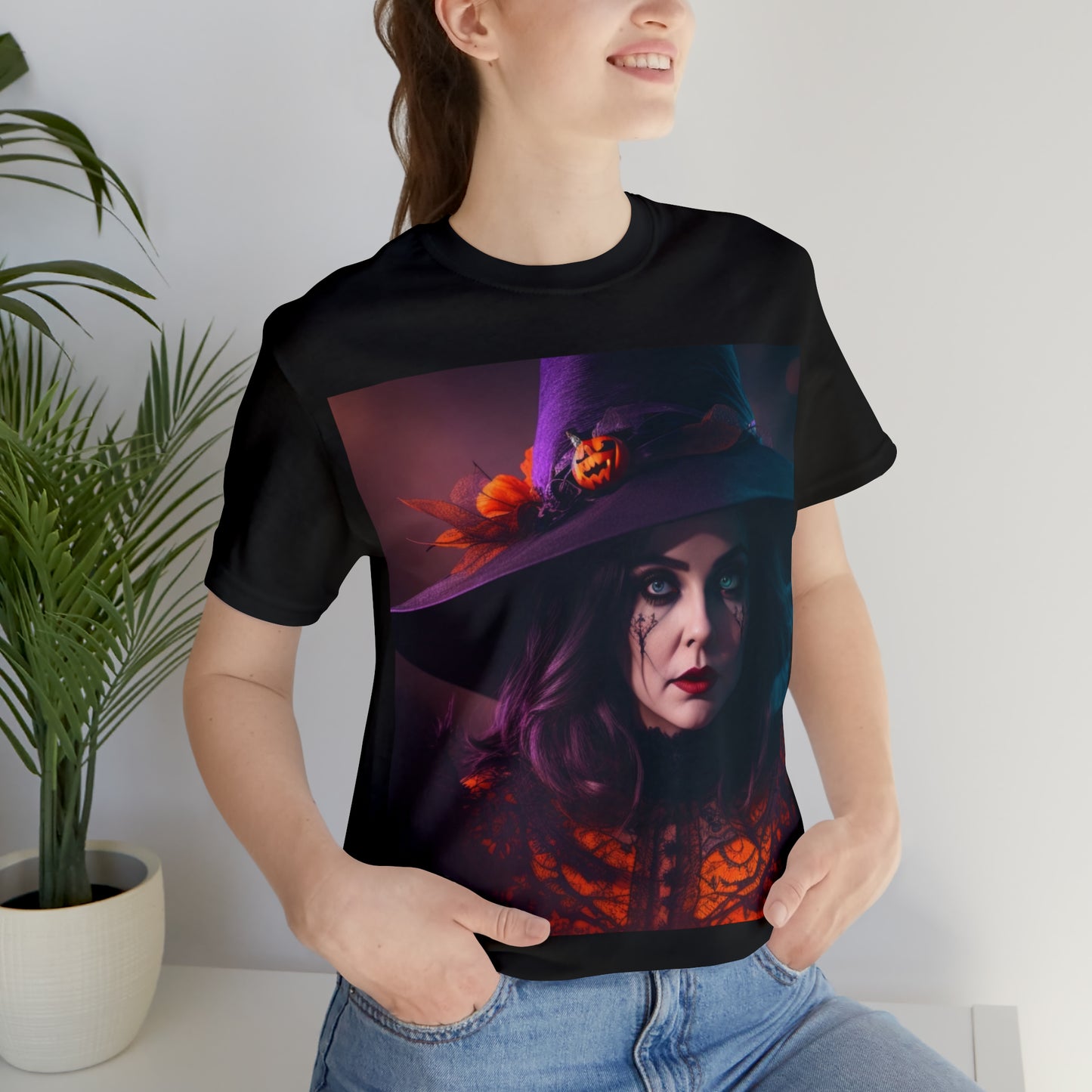 Camiseta de manga corta unisex Jersey - Halloween Witch AI - 05