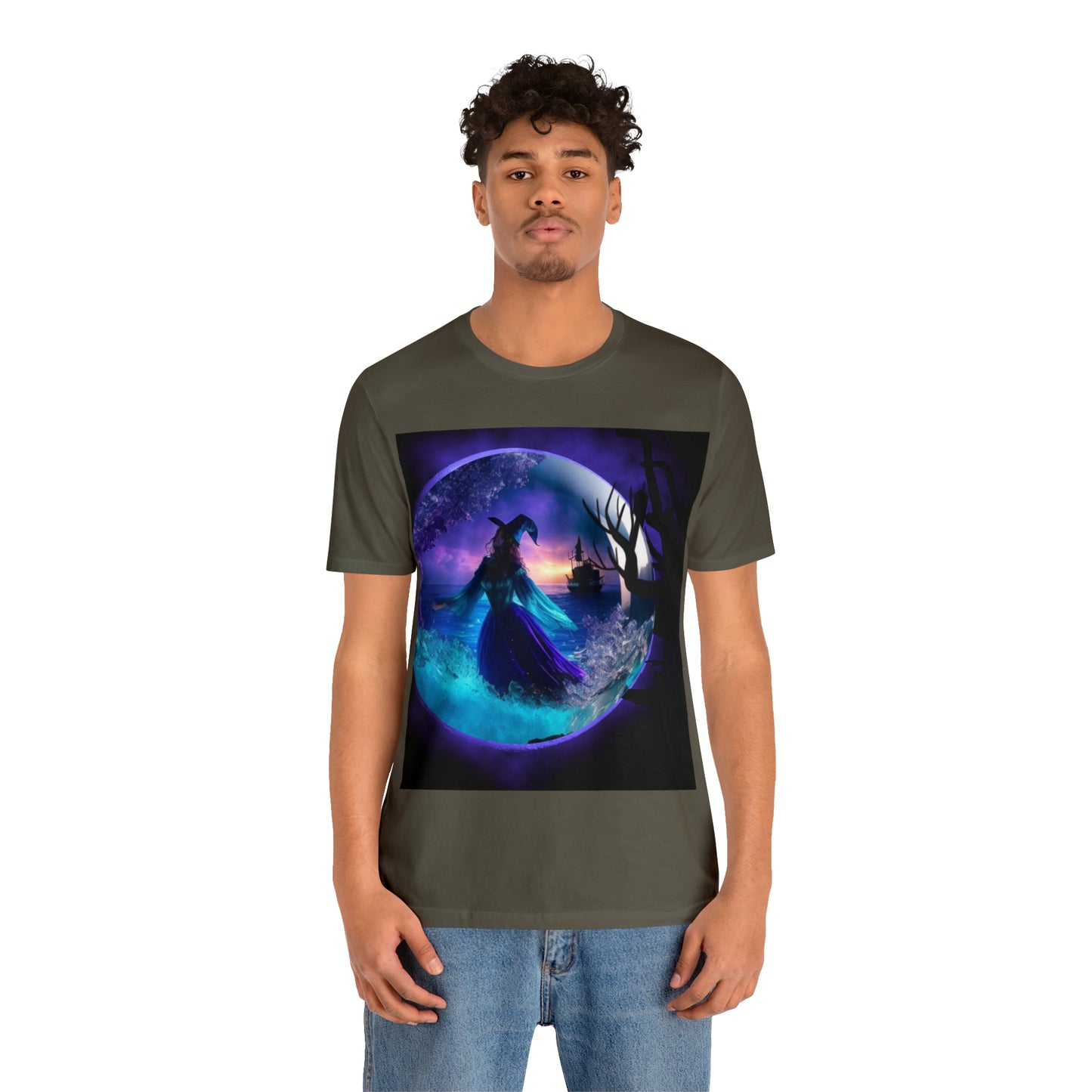 Camiseta de manga corta unisex Jersey - Halloween Witch AI - 02