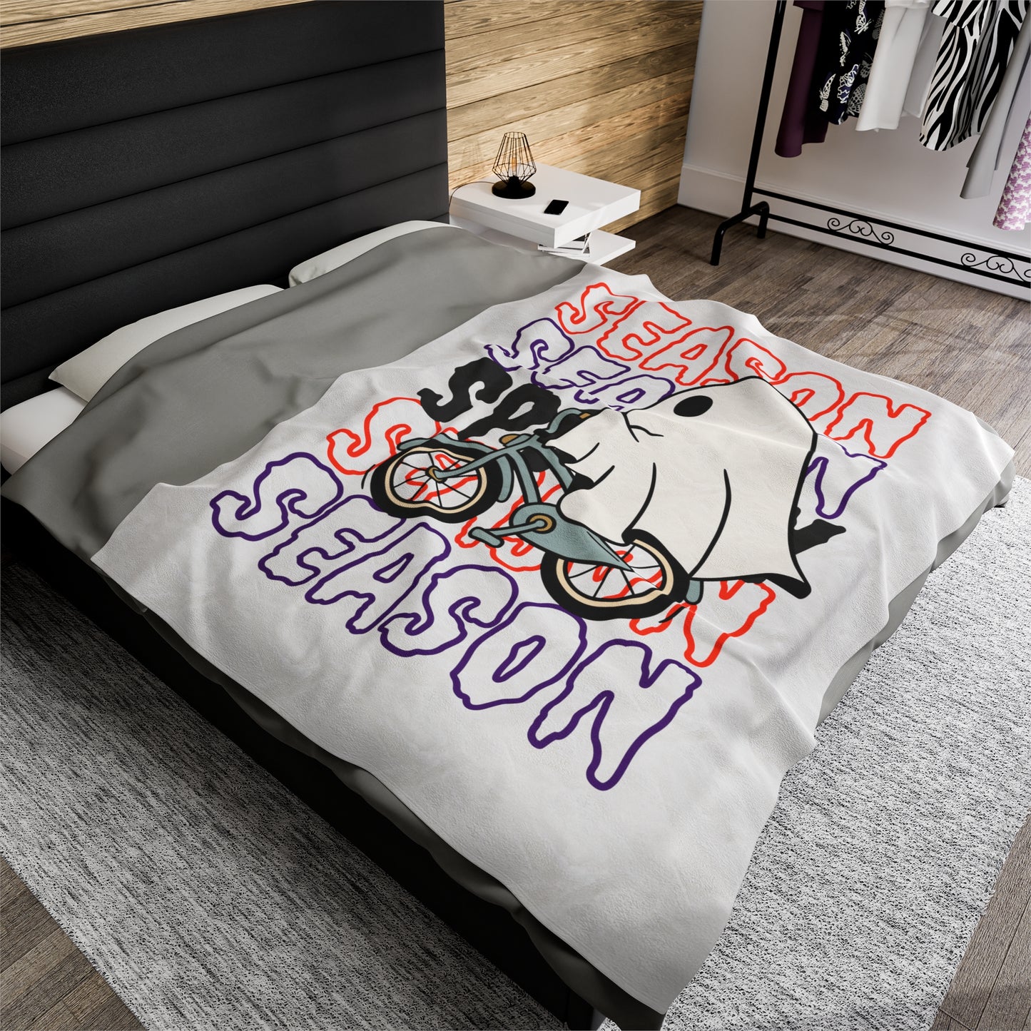 Couverture en Peluche en Velours - Halloween - Petit Fantôme - 18