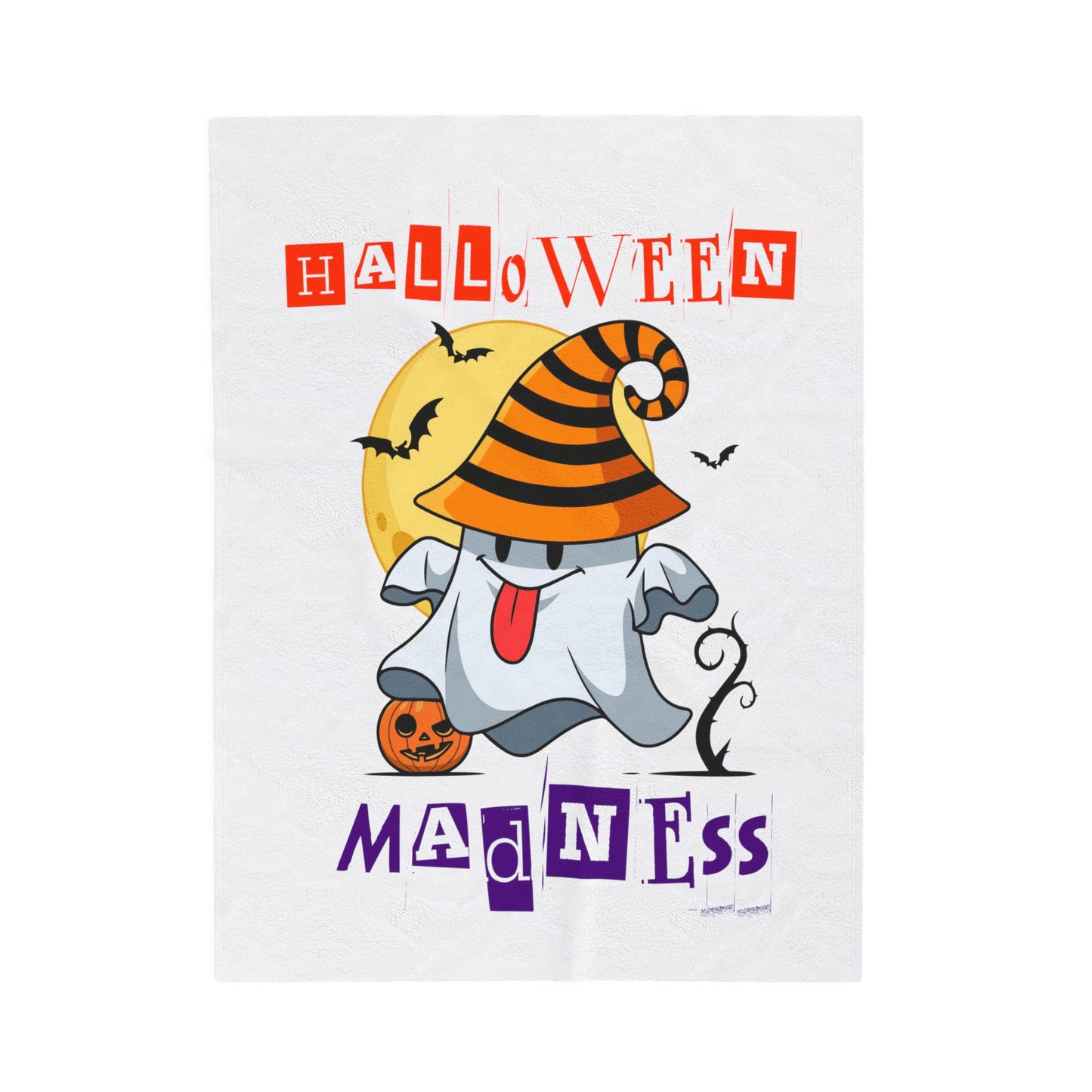 Manta de Felpa de Pana - Halloween - Pequeño Fantasma - 04