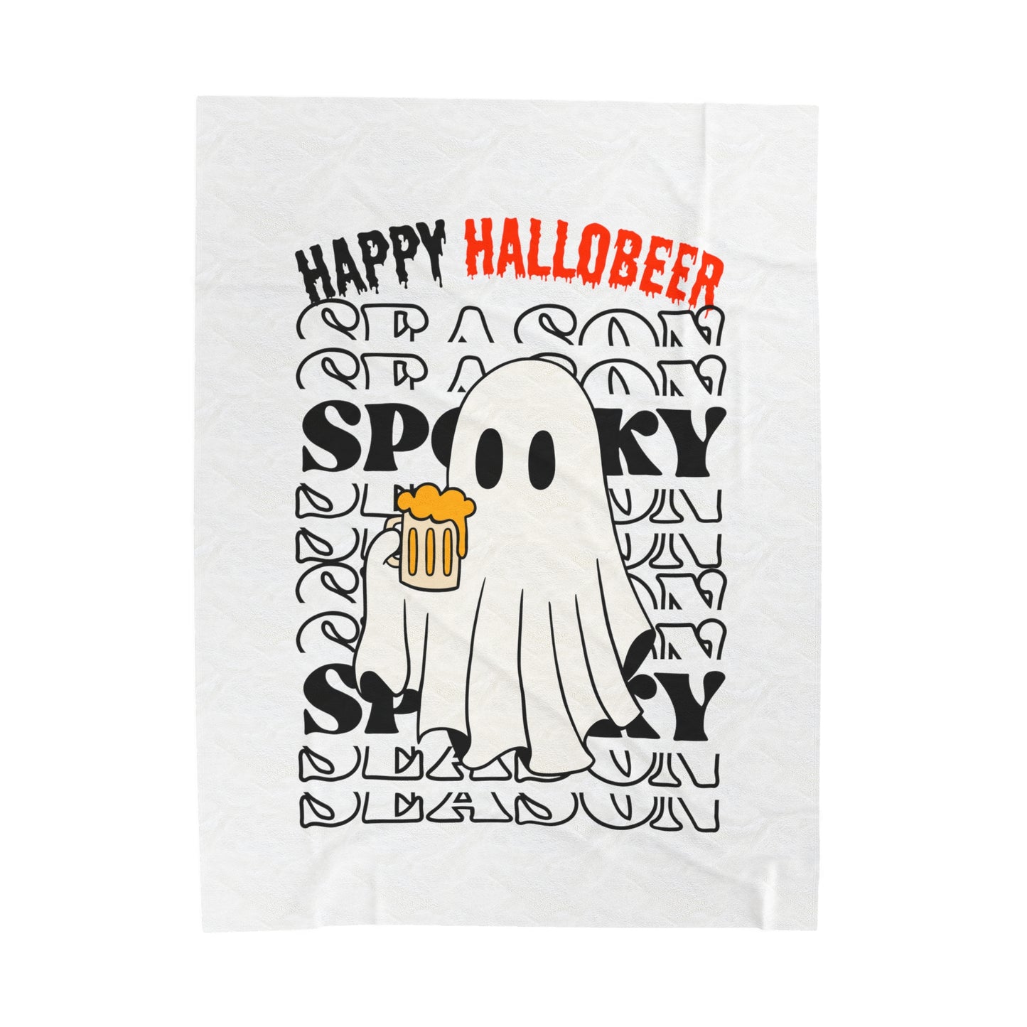 Couverture en peluche en velours - Halloween - Petit Fantôme - 01