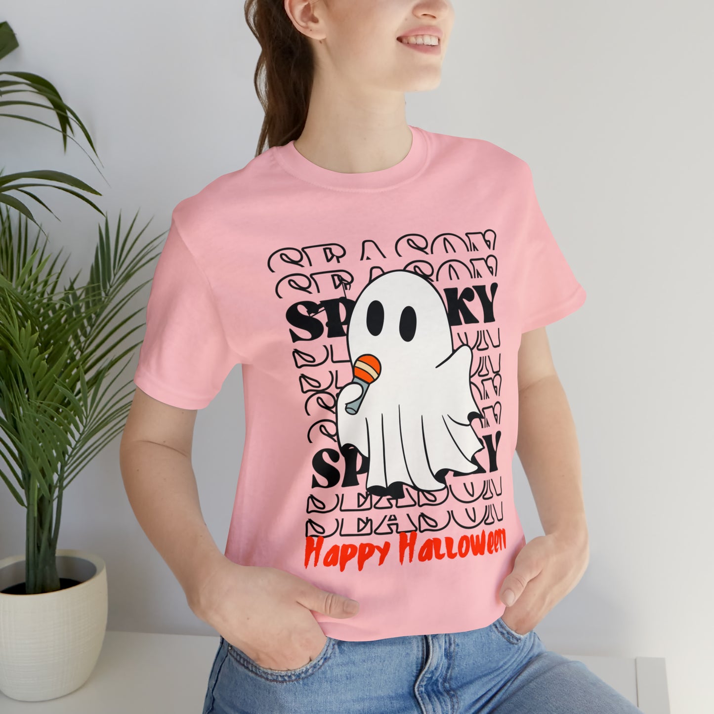 Camiseta de manga corta de jersey unisex - Halloween - Pequeño fantasma - 06