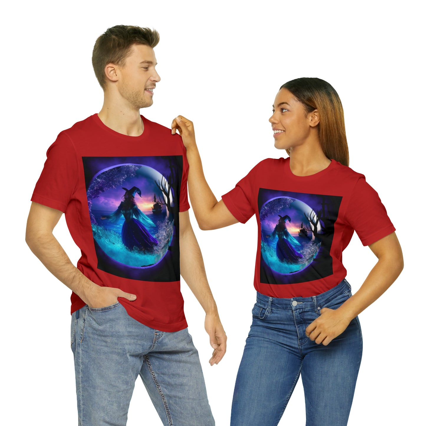 Camiseta de manga corta unisex Jersey - Halloween Witch AI - 02