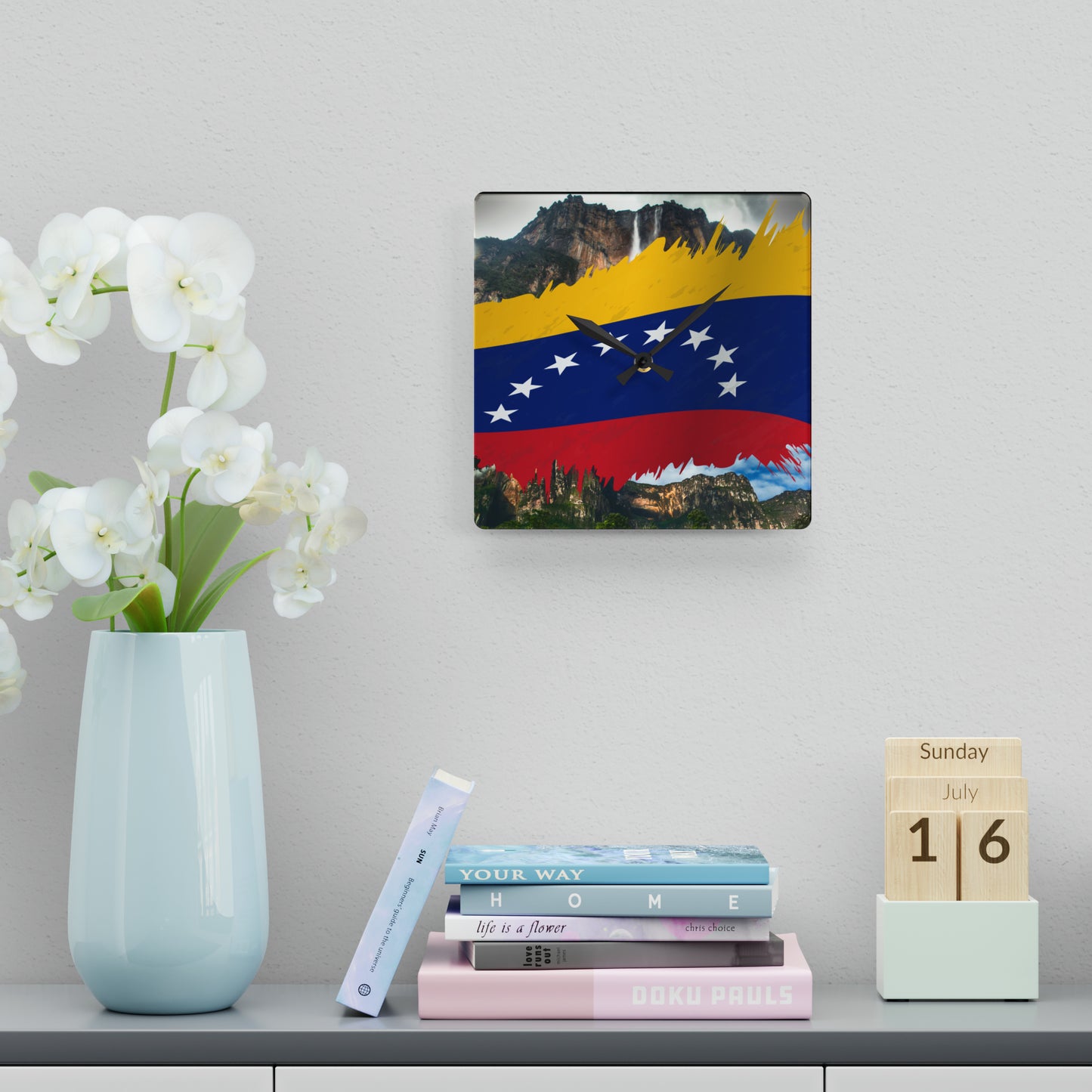 Reloj de pared acrílico - Bandera de Venezuela