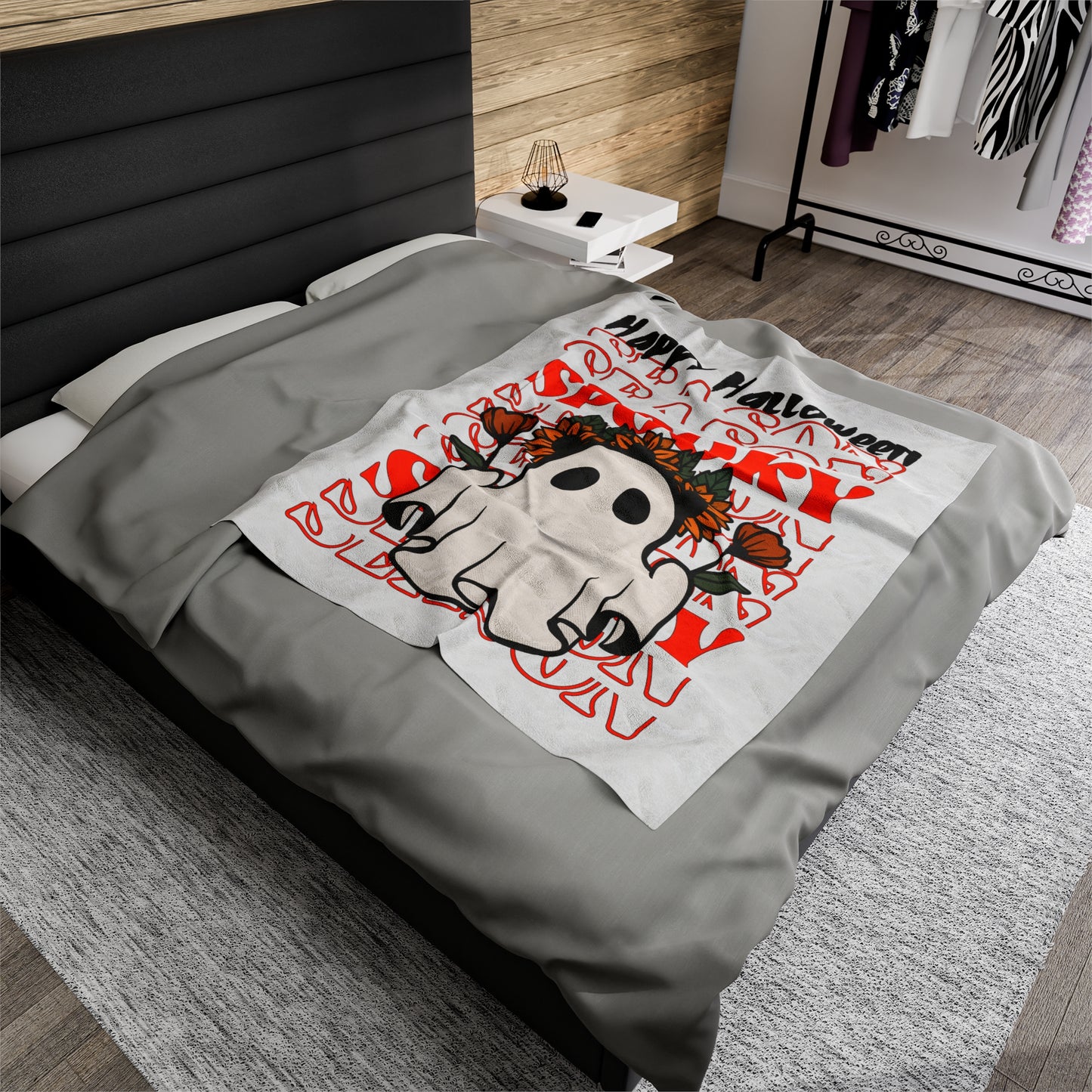 Couverture en Peluche Velours - Halloween - Petit Fantôme - 11