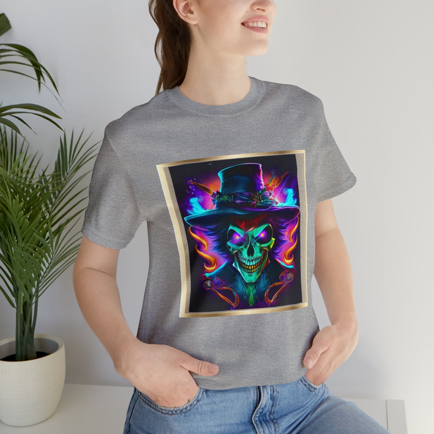 Camiseta de manga corta unisex Jersey - Calaveras de brujas de Halloween - 09